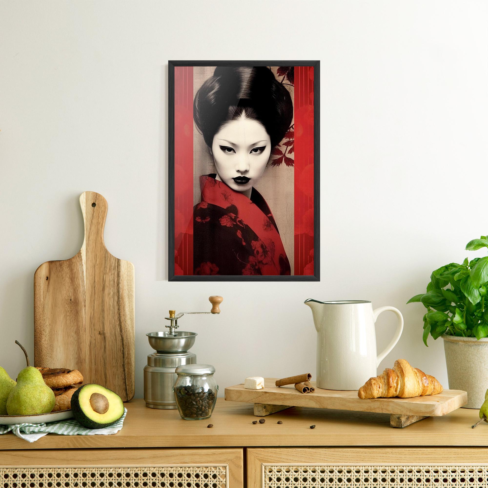 Plakat w Ramie Black Asiatic Makeup mockup 8