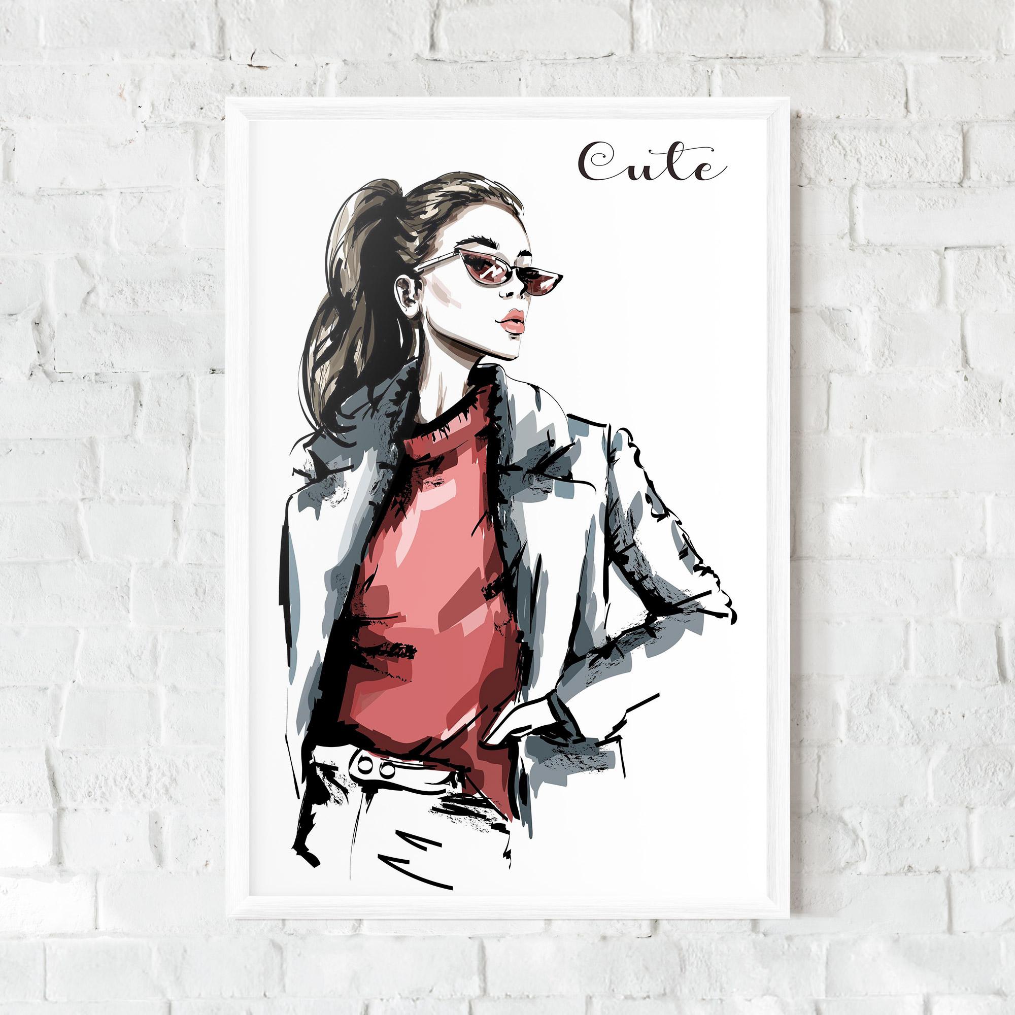 Plakat w Ramie Woman Feeling Cute mockup 0