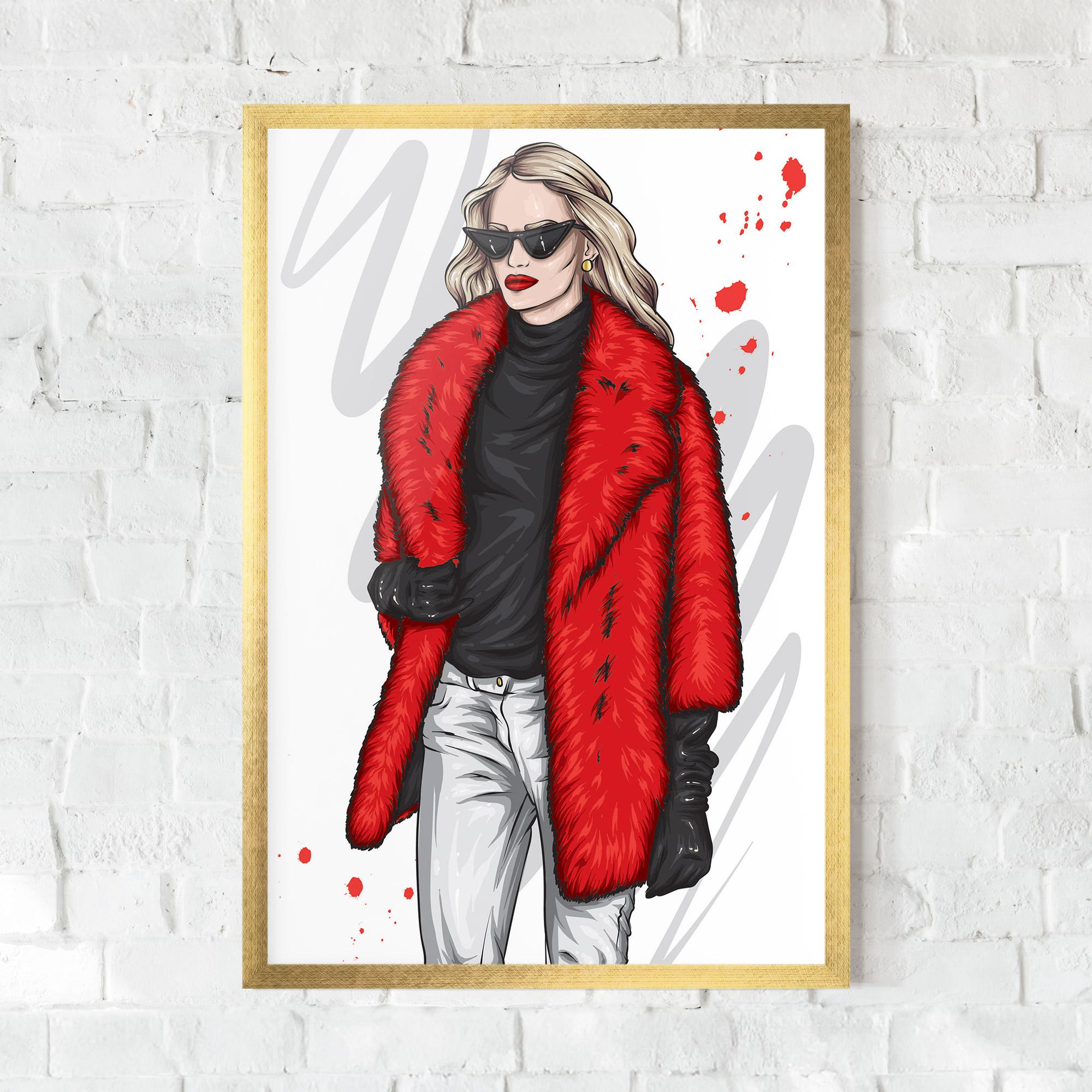 Plakat w Ramie Black Blouse Woman mockup 0