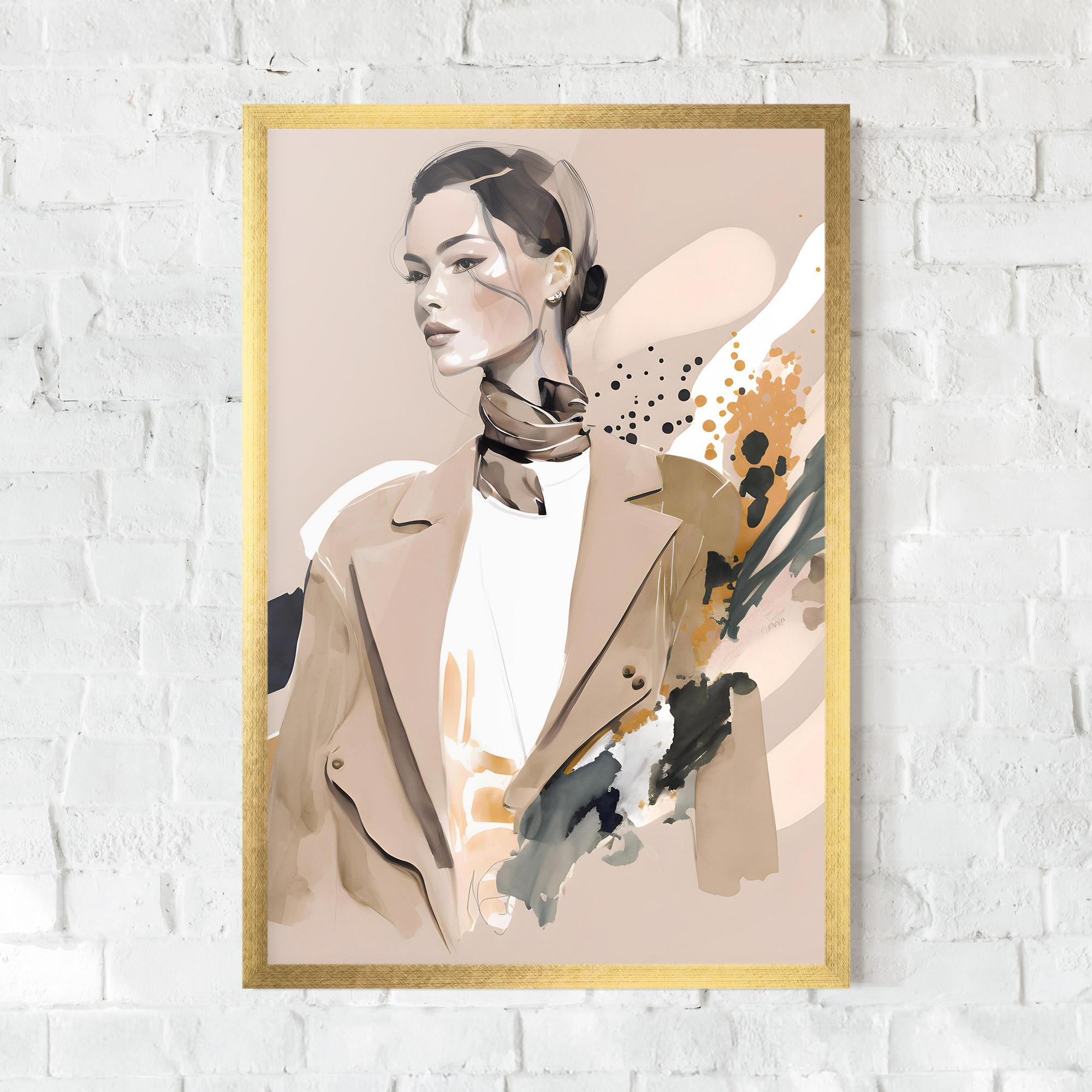 Plakat w Ramie Watercolor Stylish Model mockup 0