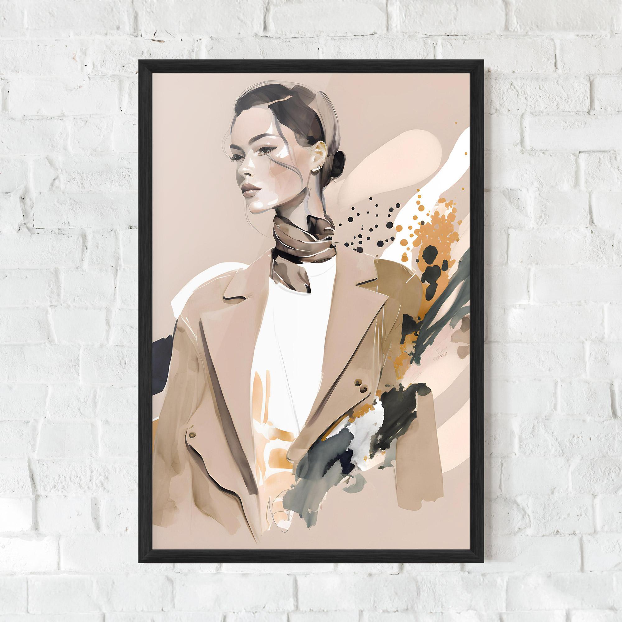 Plakat w Ramie Watercolor Stylish Model mockup 0