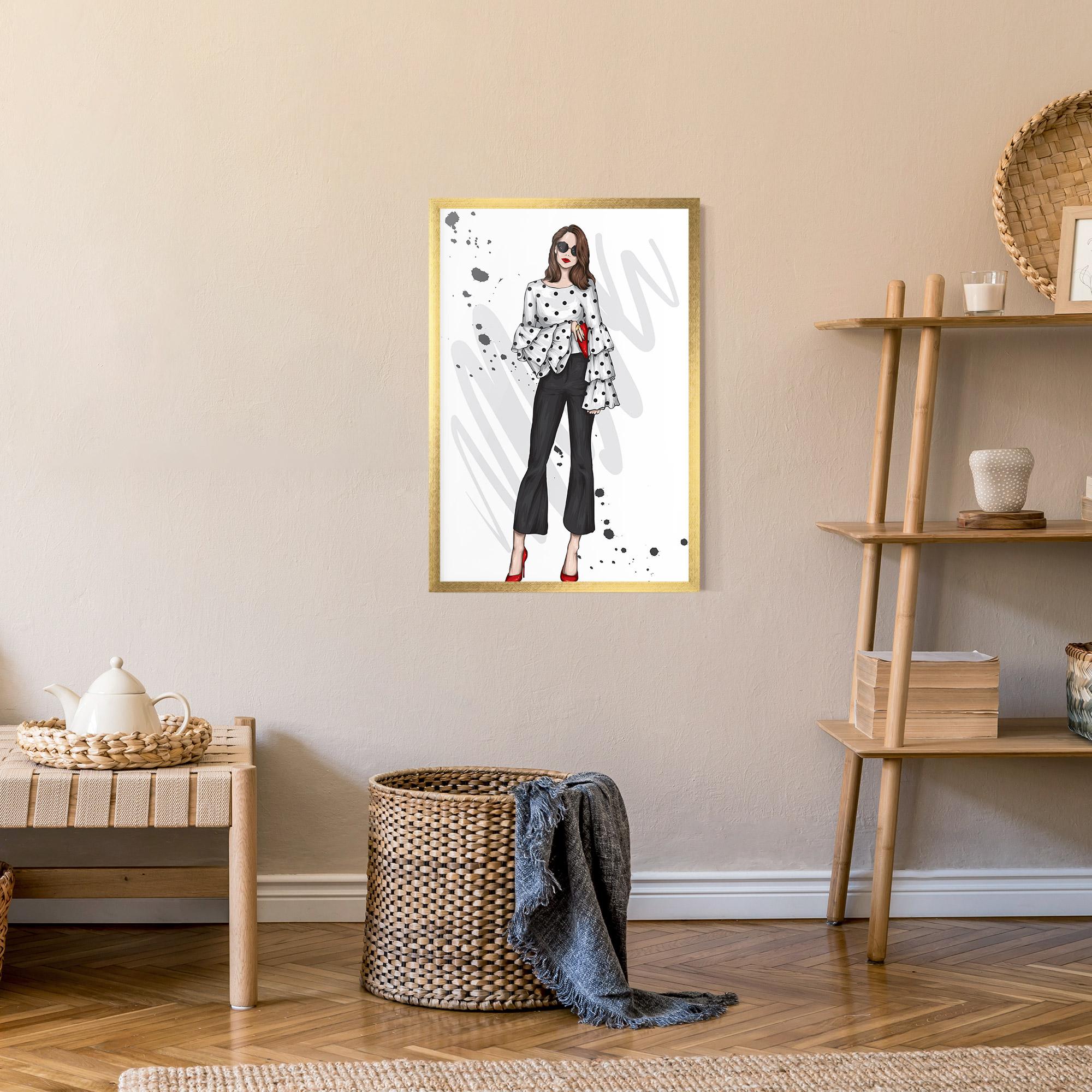 Plakat w Ramie Pretty Woman In White mockup 9