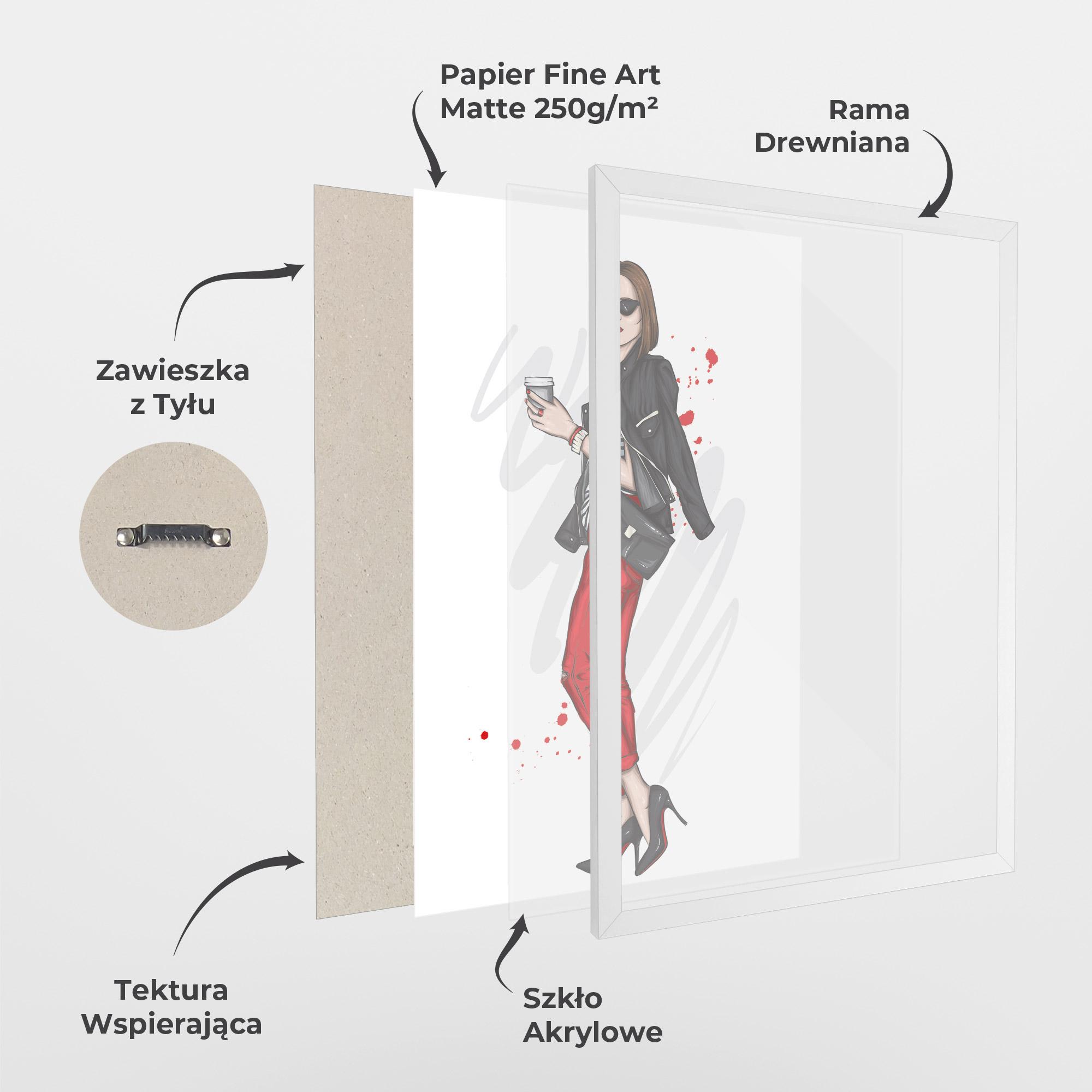 Plakat w Ramie Red Pants Woman mockup 1