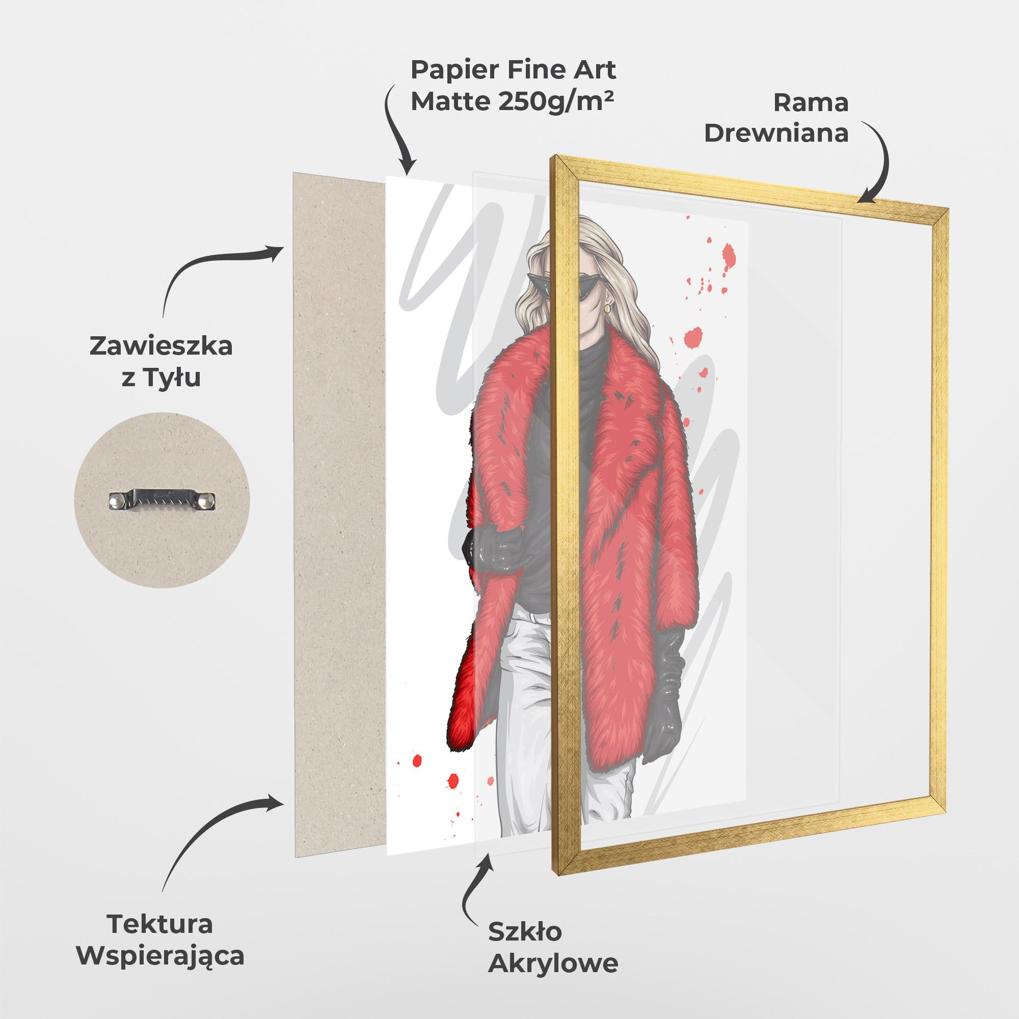 Plakat w Ramie Black Blouse Woman mockup 1