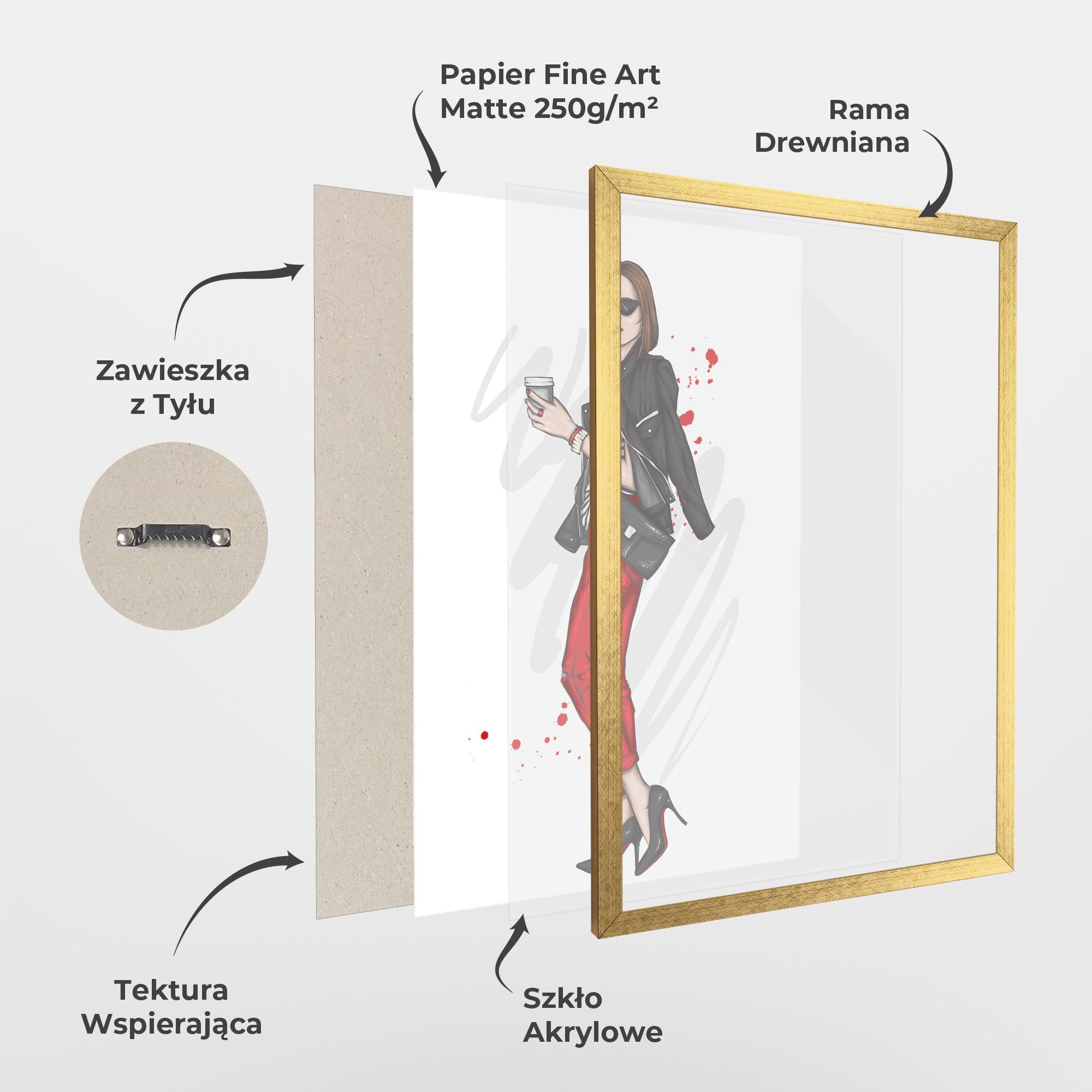 Plakat w Ramie Red Pants Woman mockup 1