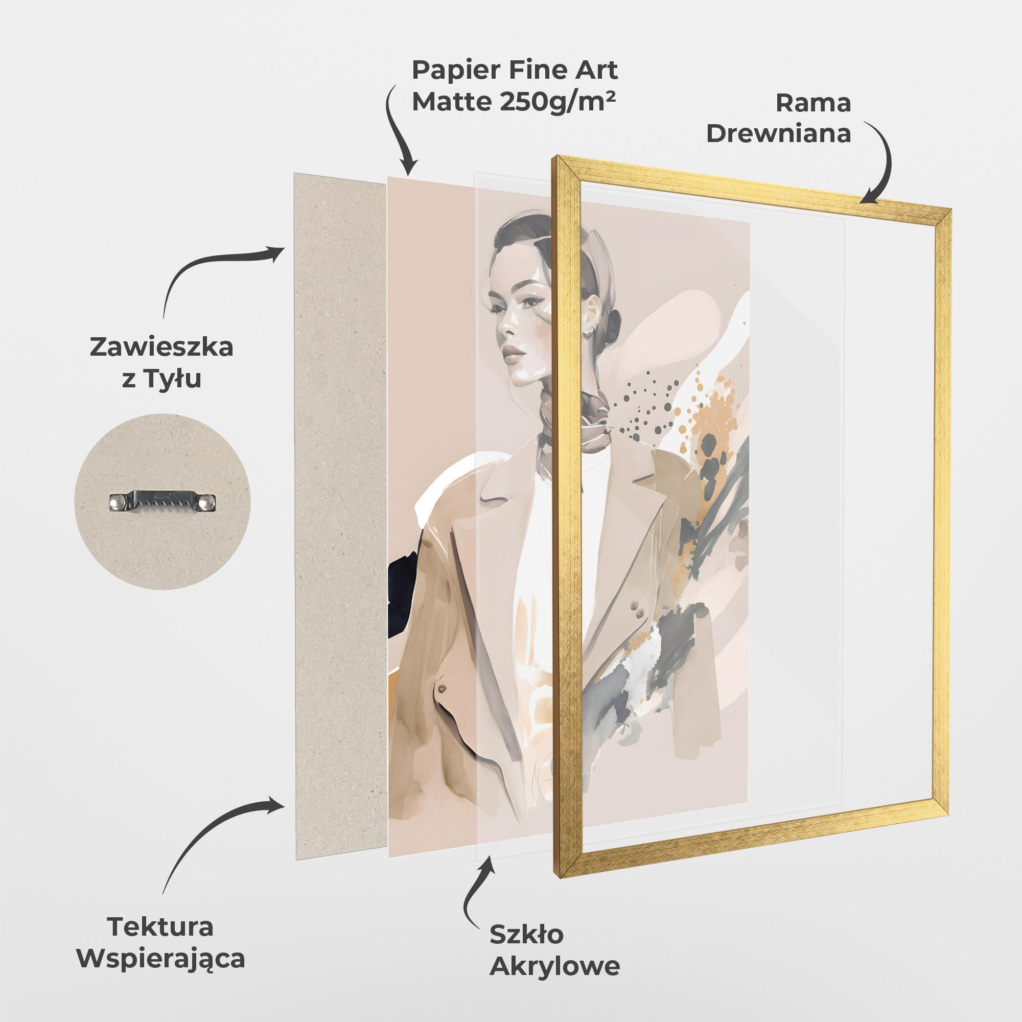 Plakat w Ramie Watercolor Stylish Model mockup 1