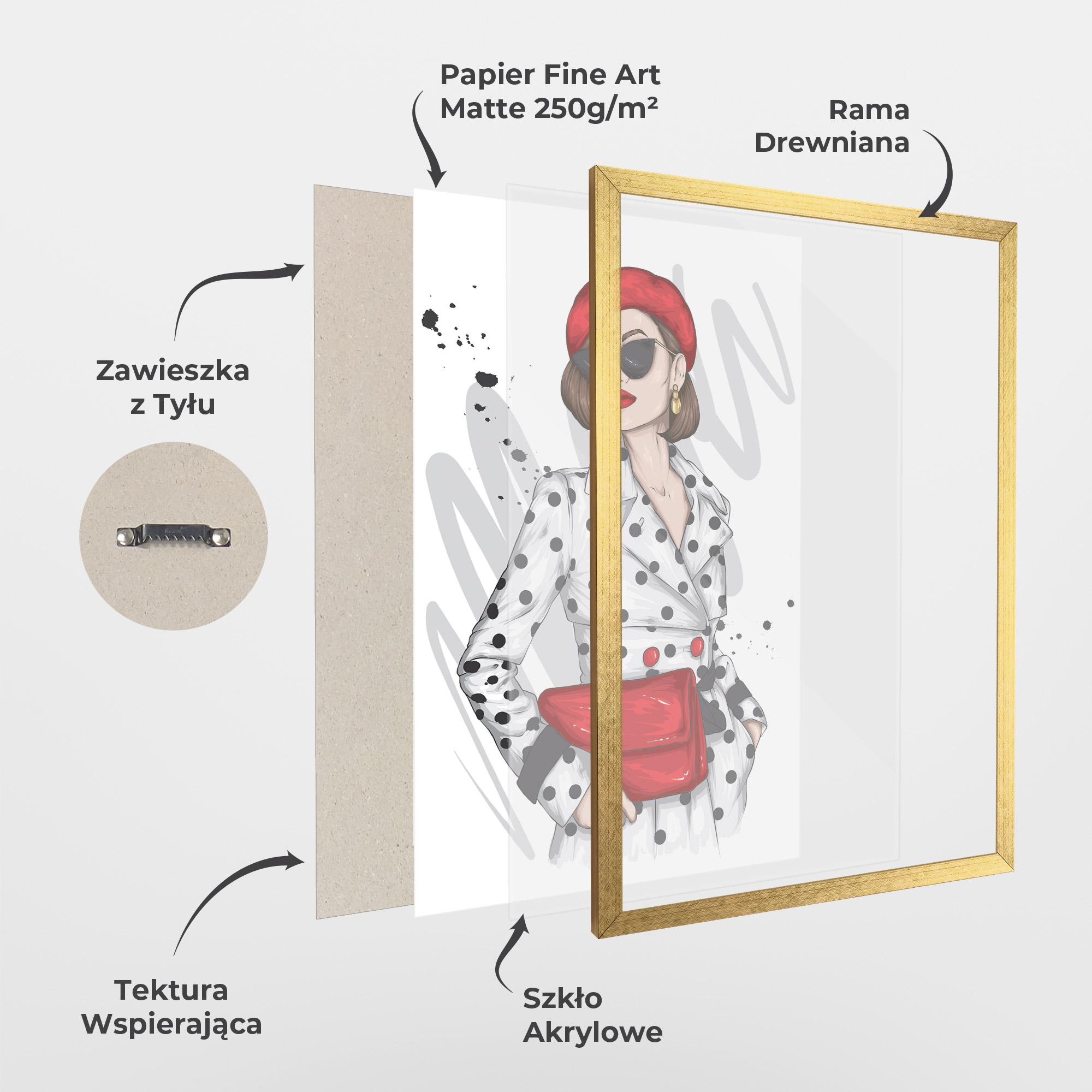 Plakat w Ramie White Red Outfit mockup 1