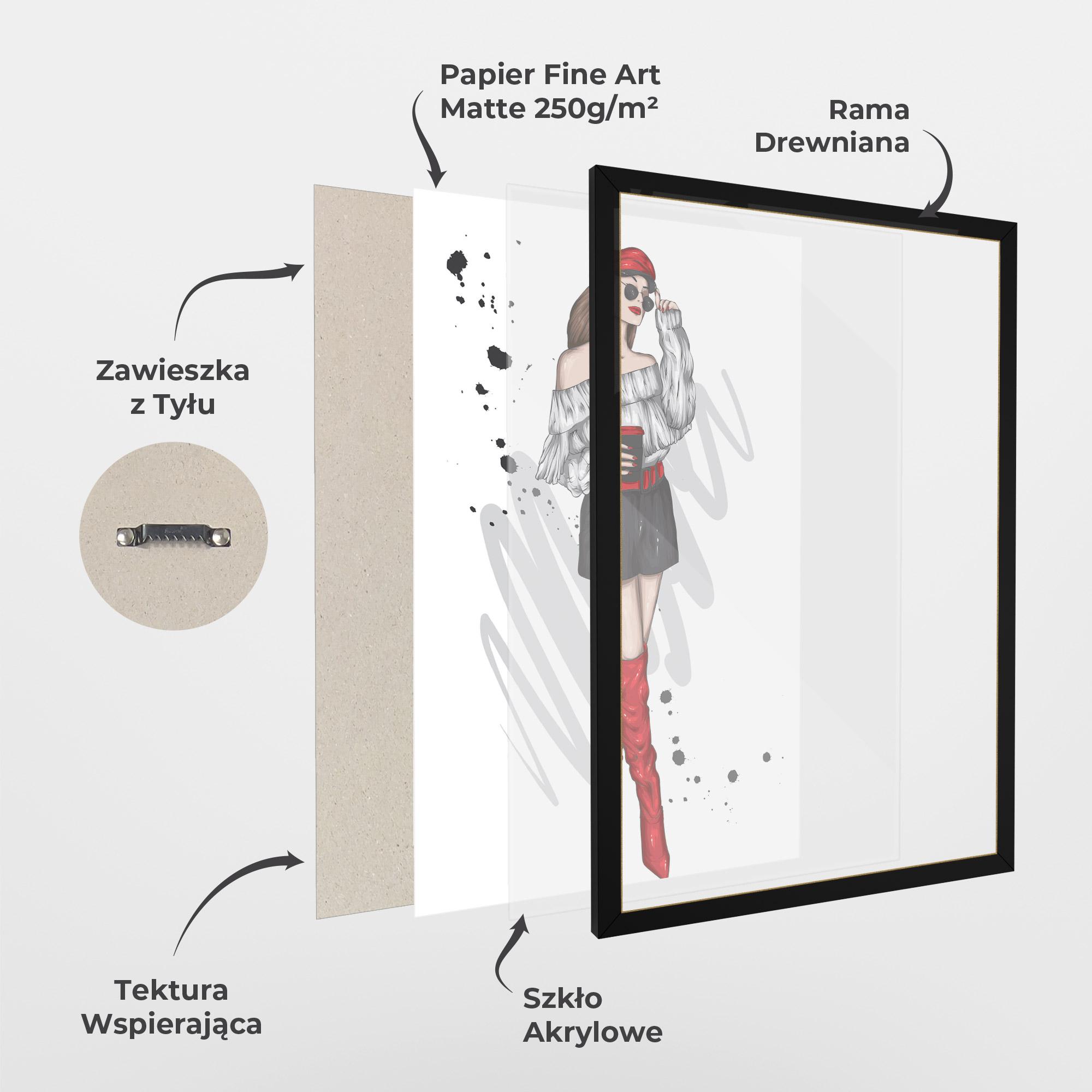 Plakat w Ramie Red Tall Boots Woman mockup 1