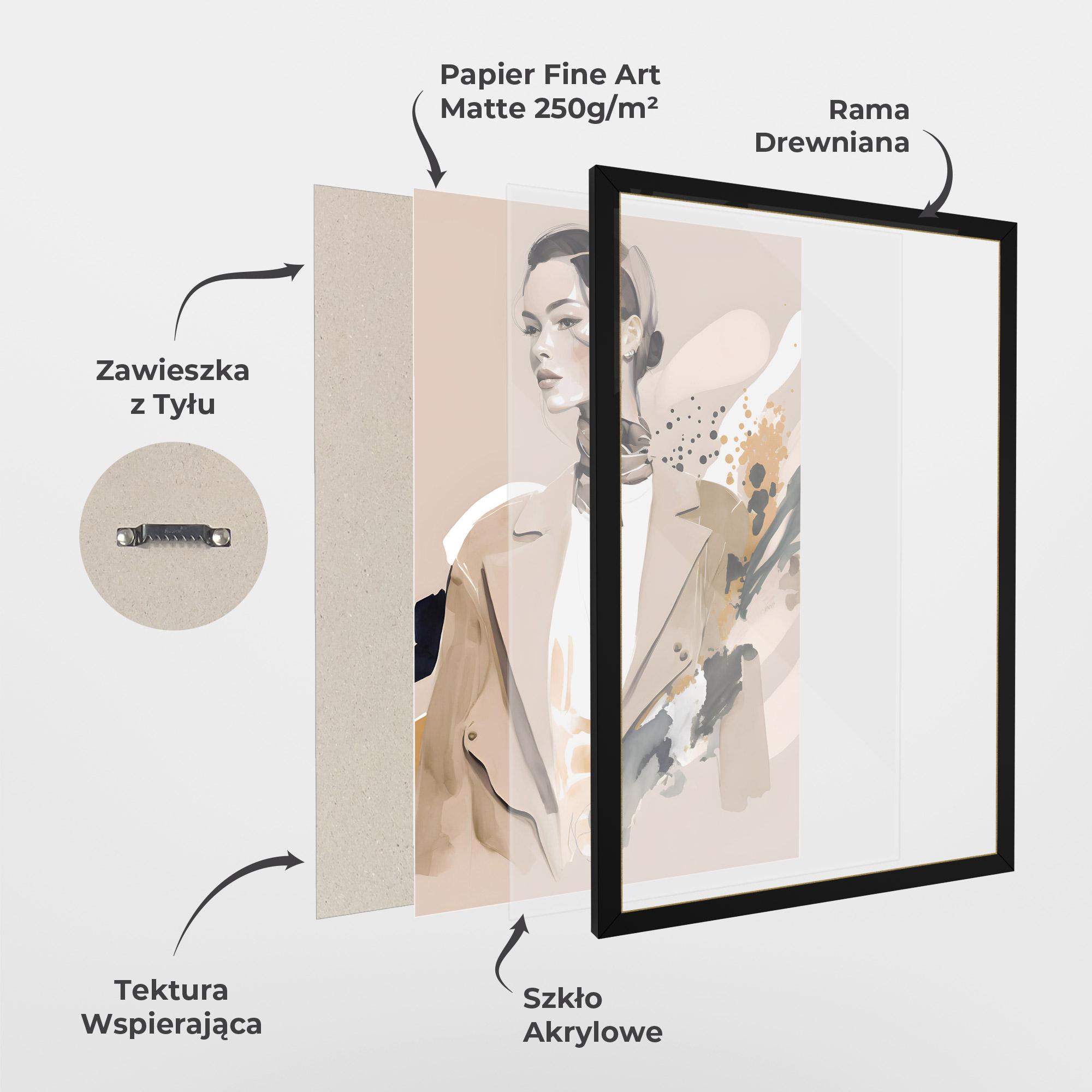 Plakat w Ramie Watercolor Stylish Model mockup 1