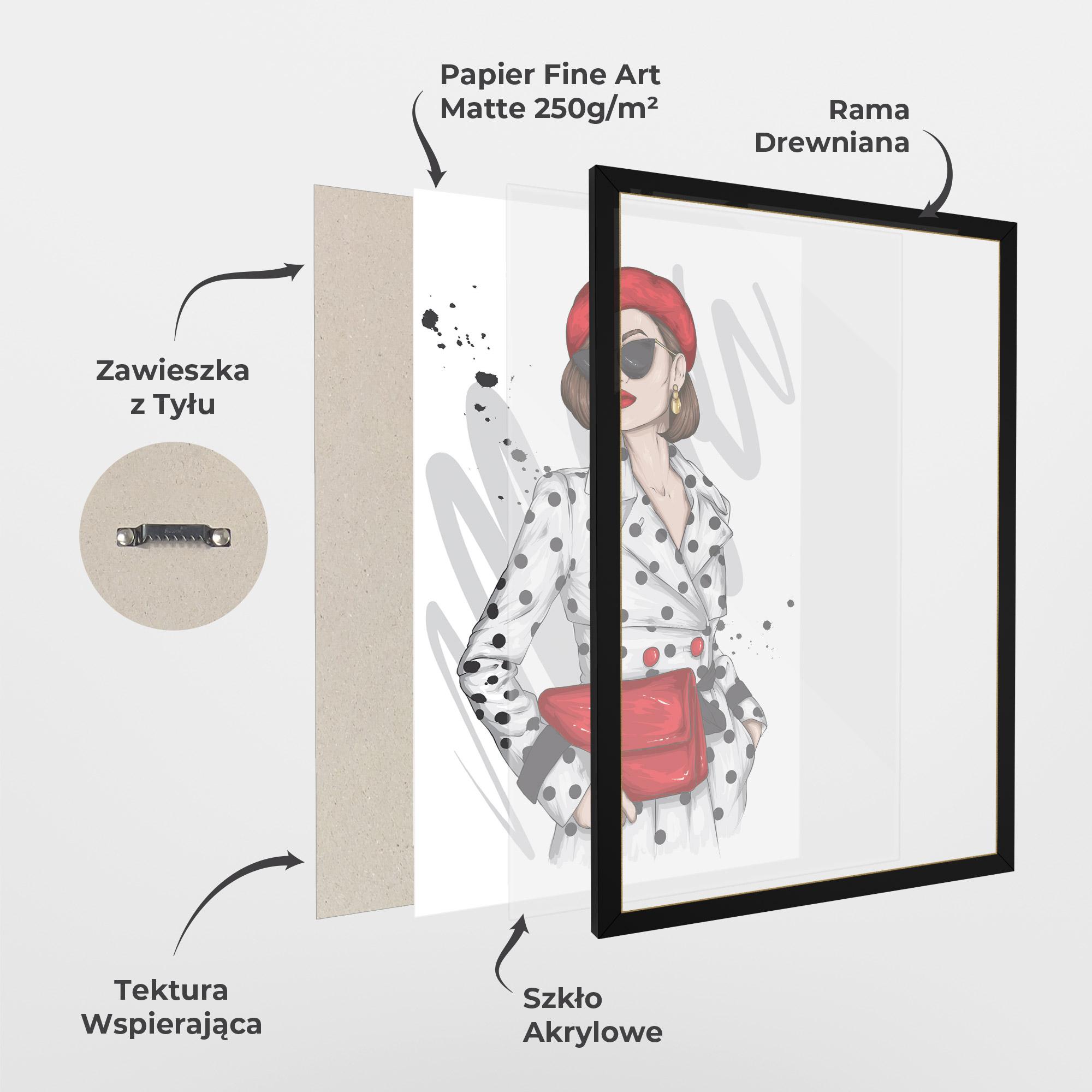 Plakat w Ramie White Red Outfit mockup 1