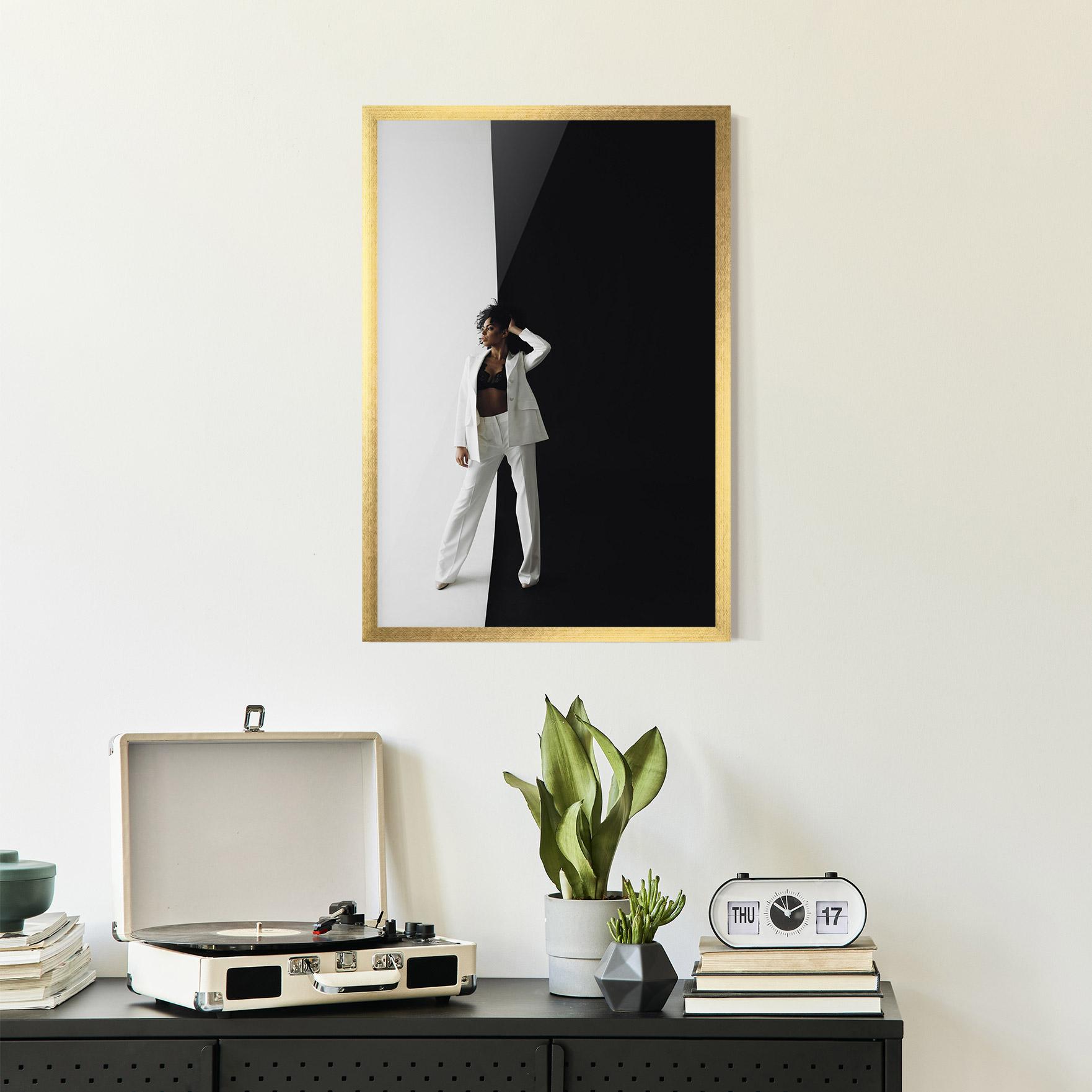 Plakat w Ramie African Girl White Outfit mockup 2