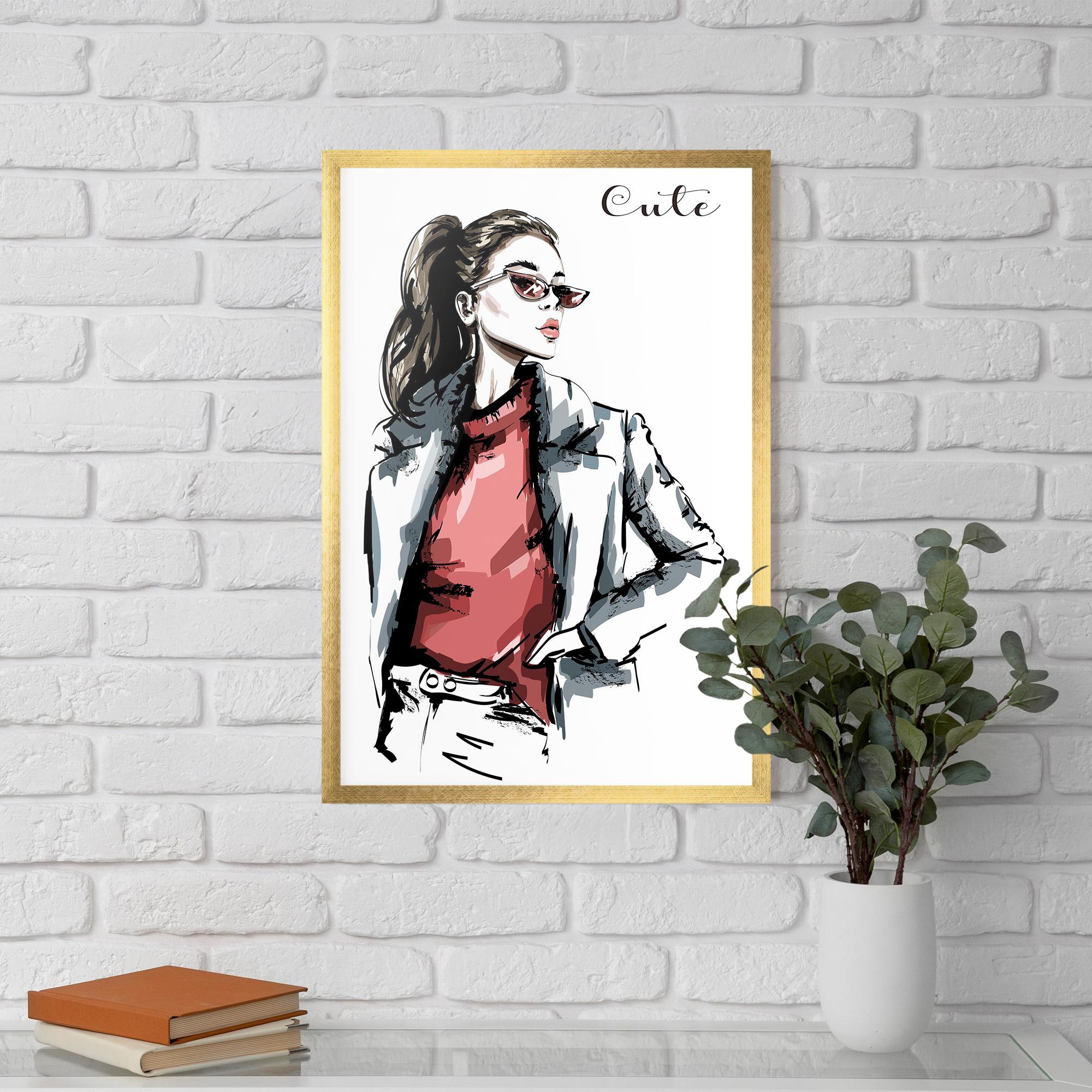 Plakat w Ramie Woman Feeling Cute mockup 5