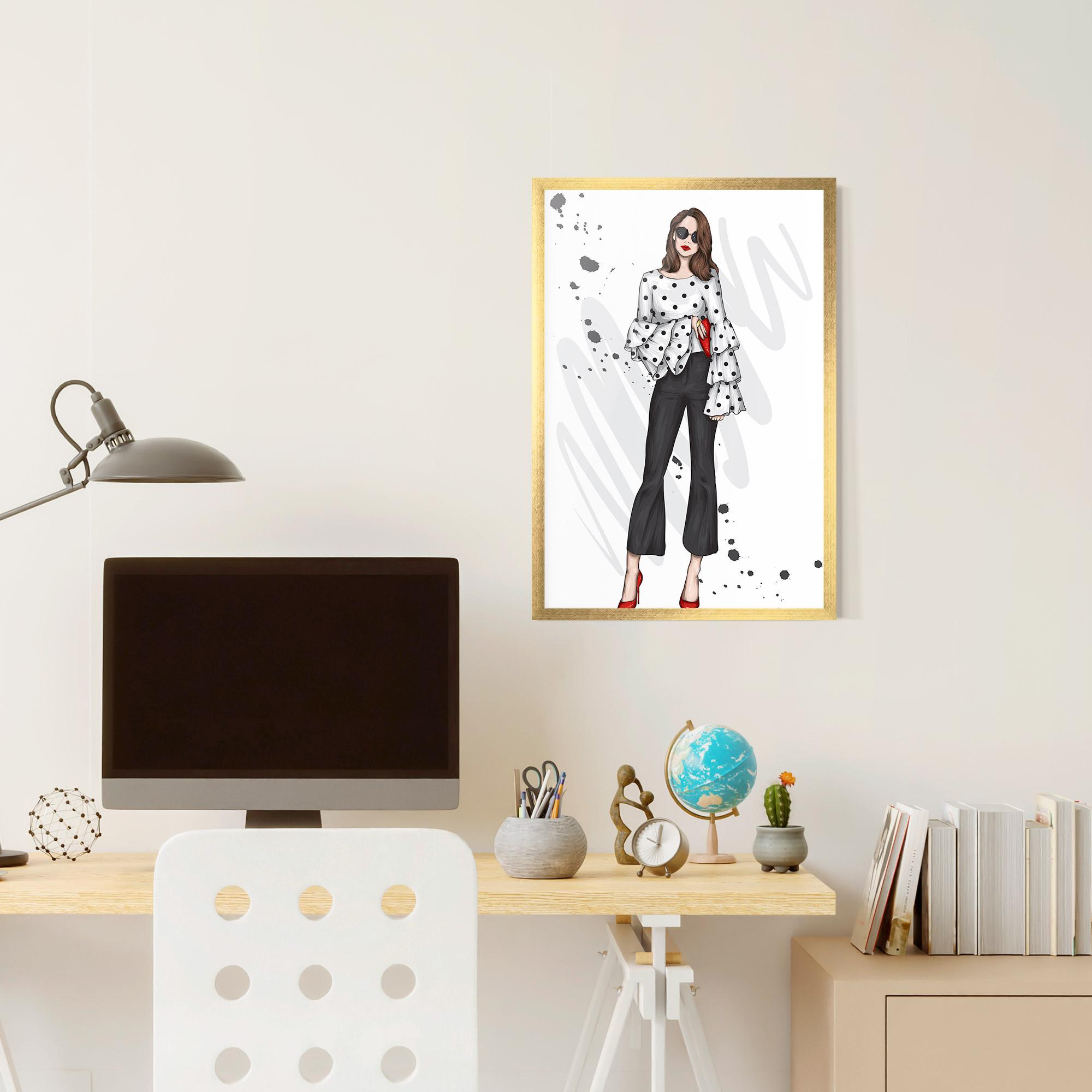 Plakat w Ramie Pretty Woman In White mockup 6