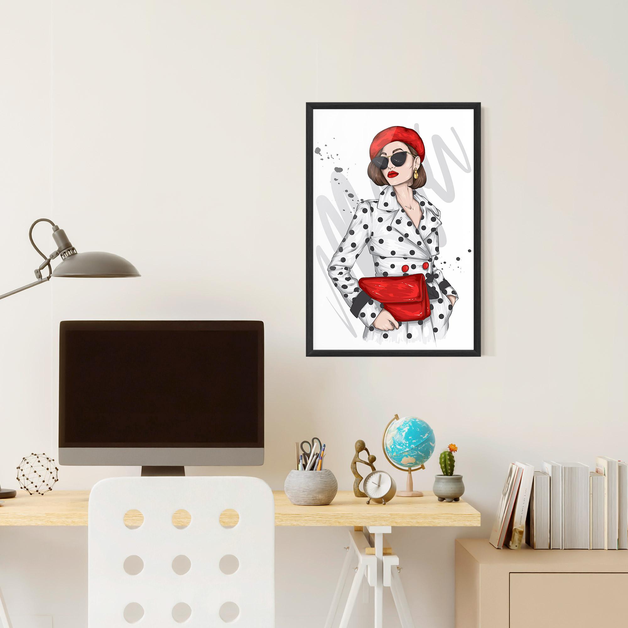 Plakat w Ramie White Red Outfit mockup 6