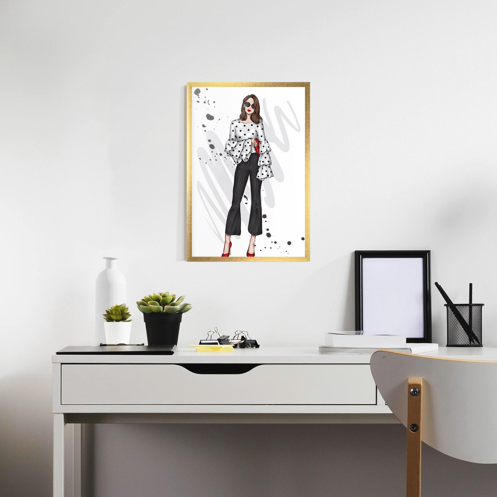 Plakat w Ramie Pretty Woman In White mockup 7