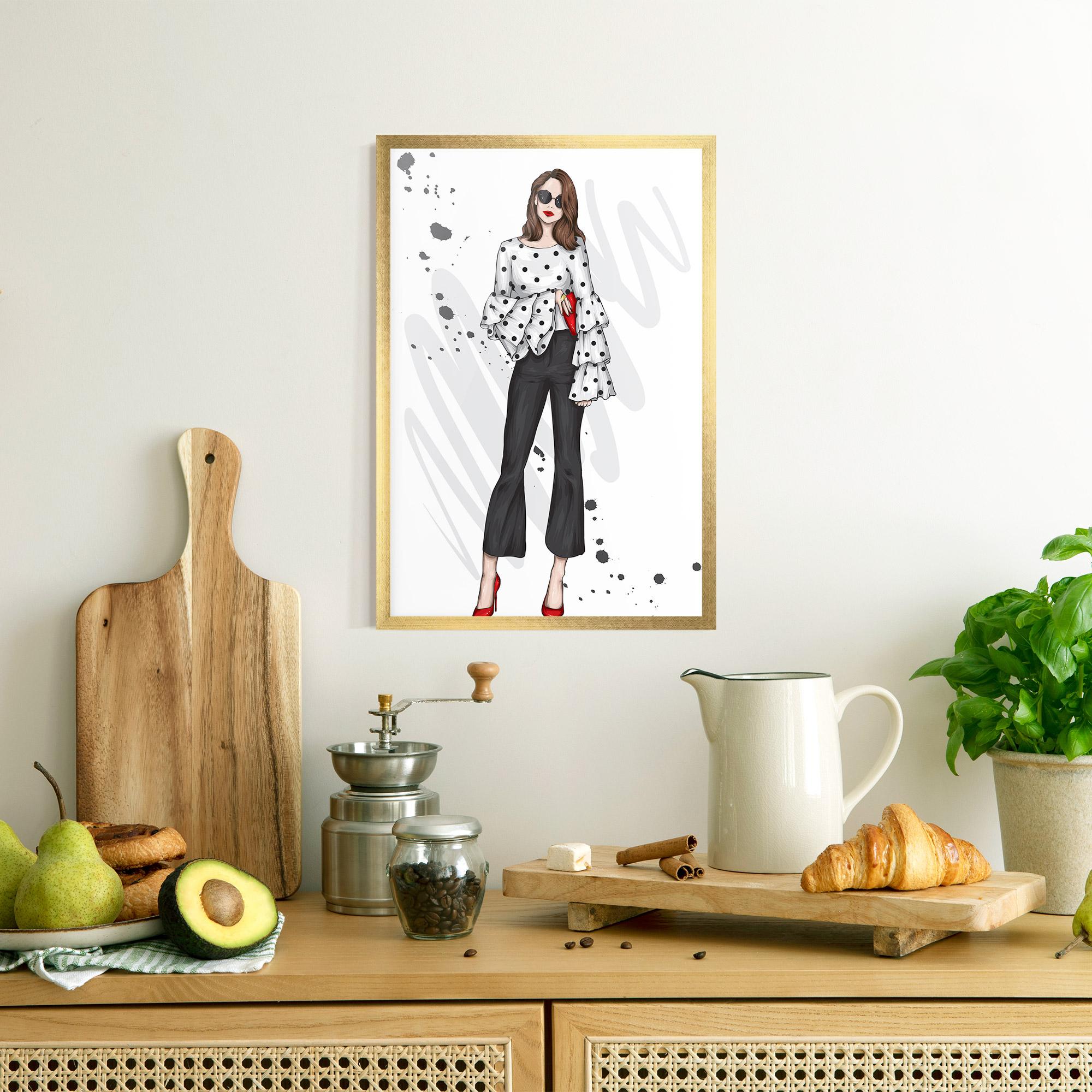 Plakat w Ramie Pretty Woman In White mockup 8