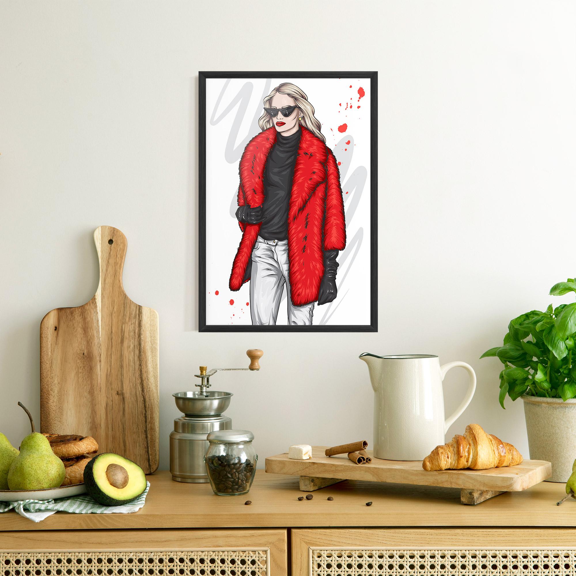 Plakat w Ramie Black Blouse Woman mockup 8