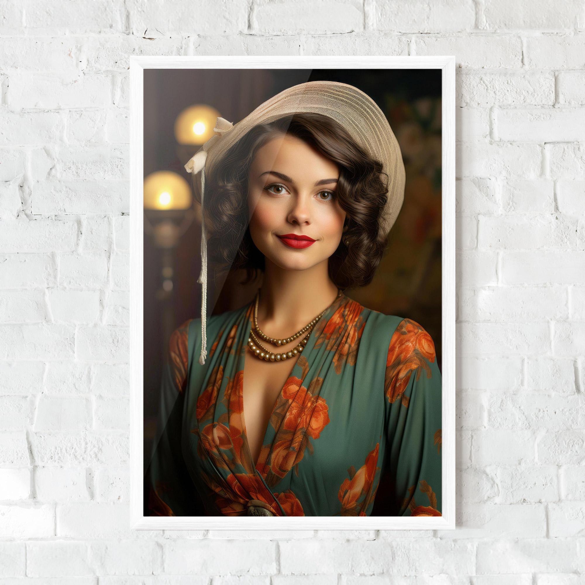 Plakat w Ramie Green Orange Blouse mockup 0