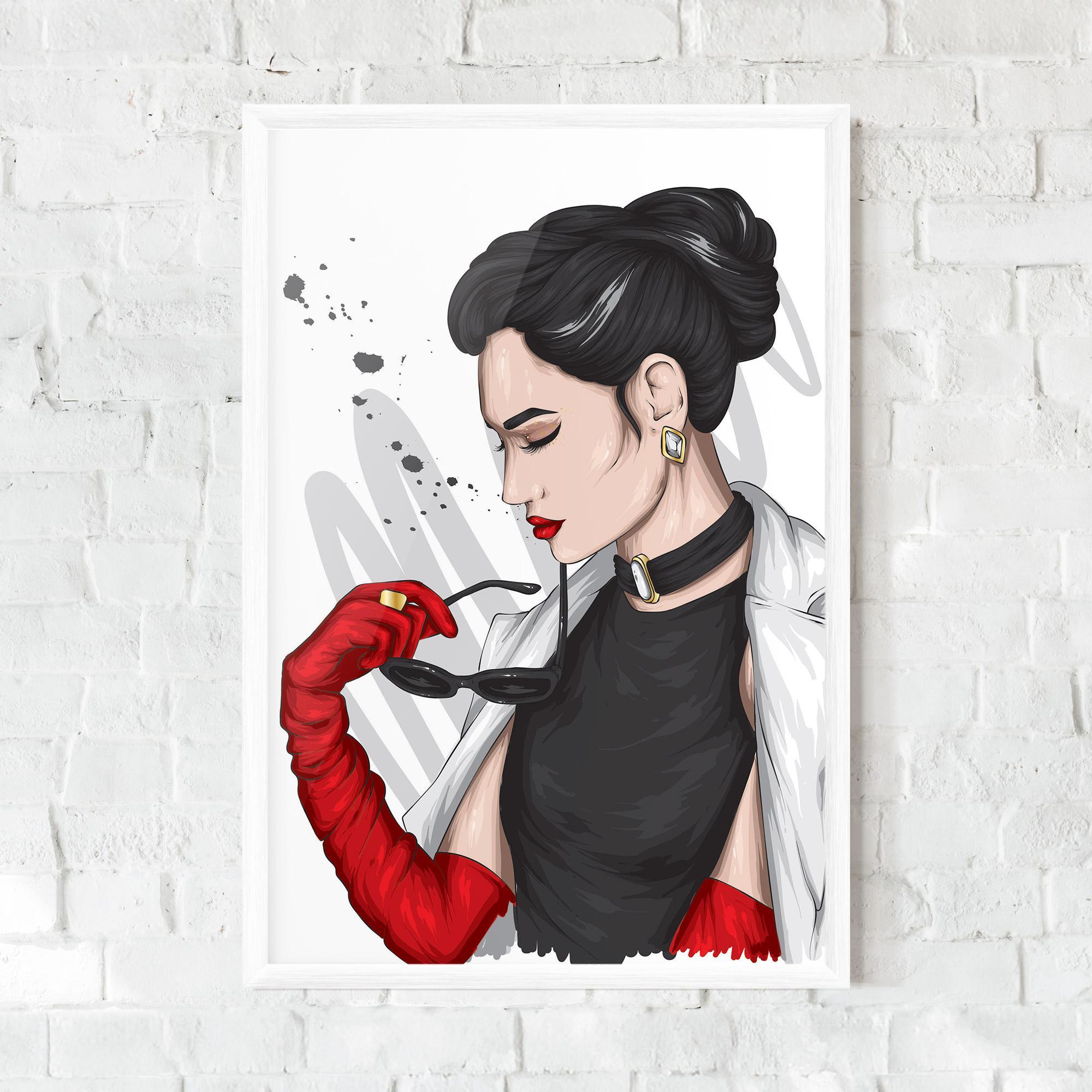 Plakat w Ramie Vintage Red Gloves mockup 0