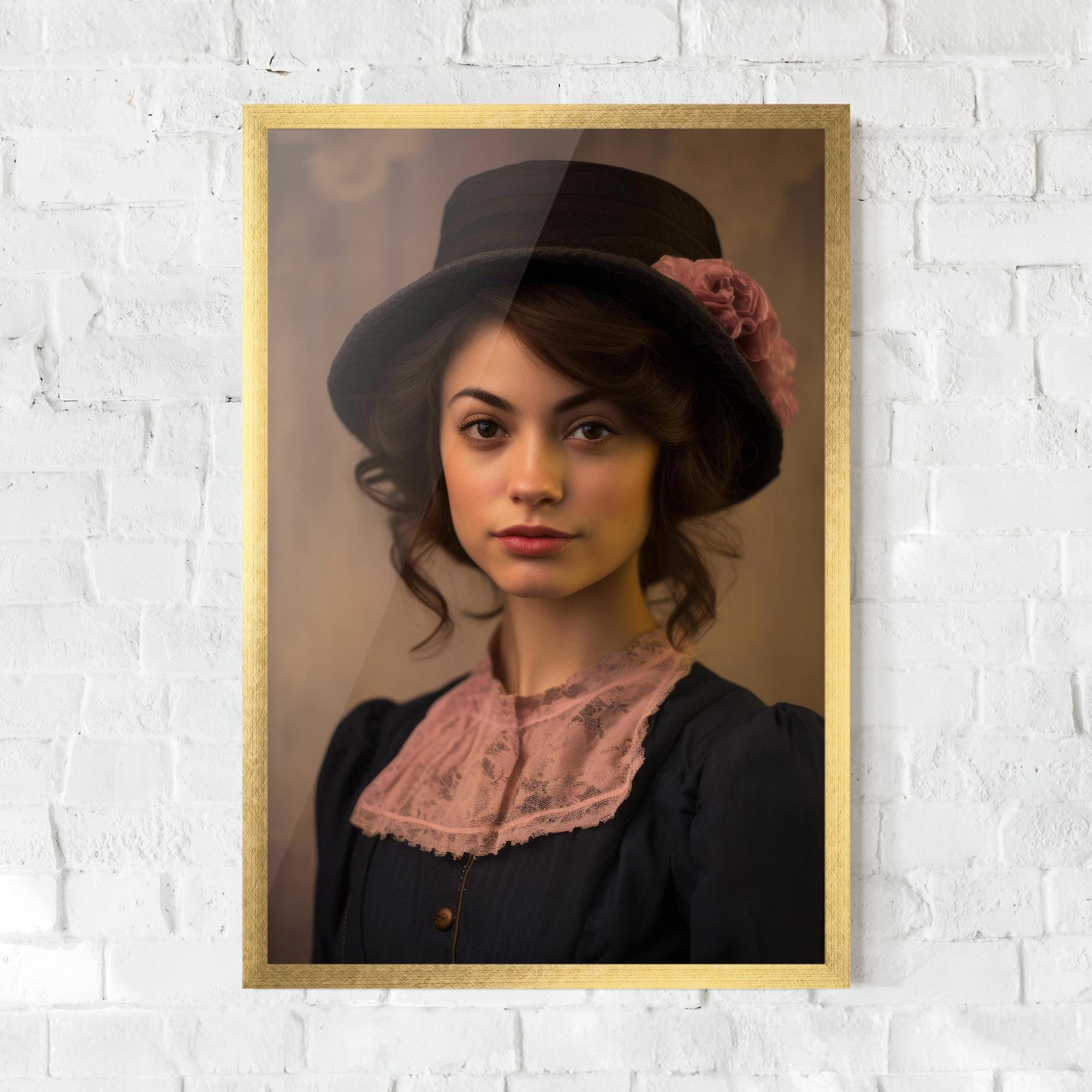 Plakat w Ramie Dark Blue Dress mockup 0