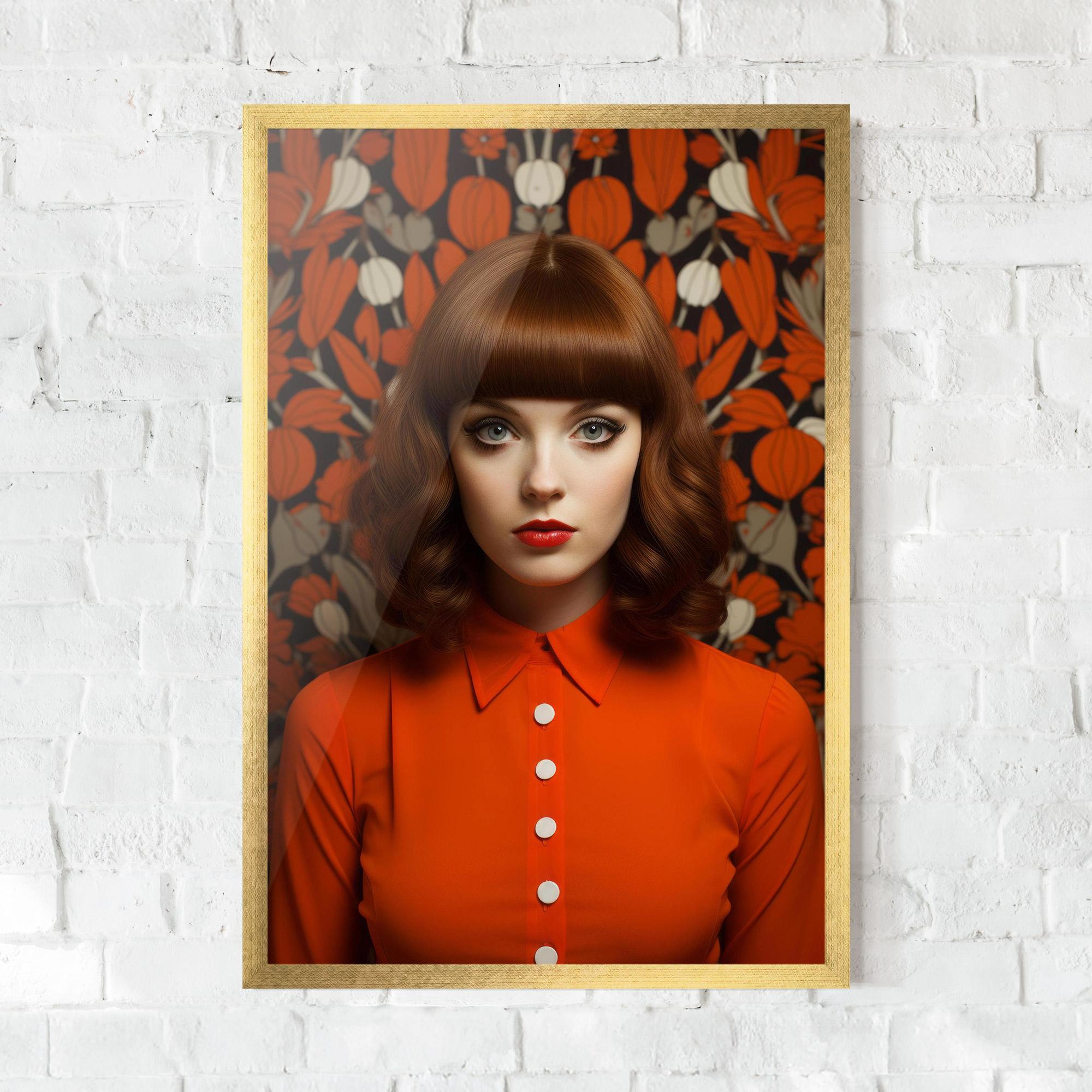 Plakat w Ramie Orange Blouse Woman mockup 0