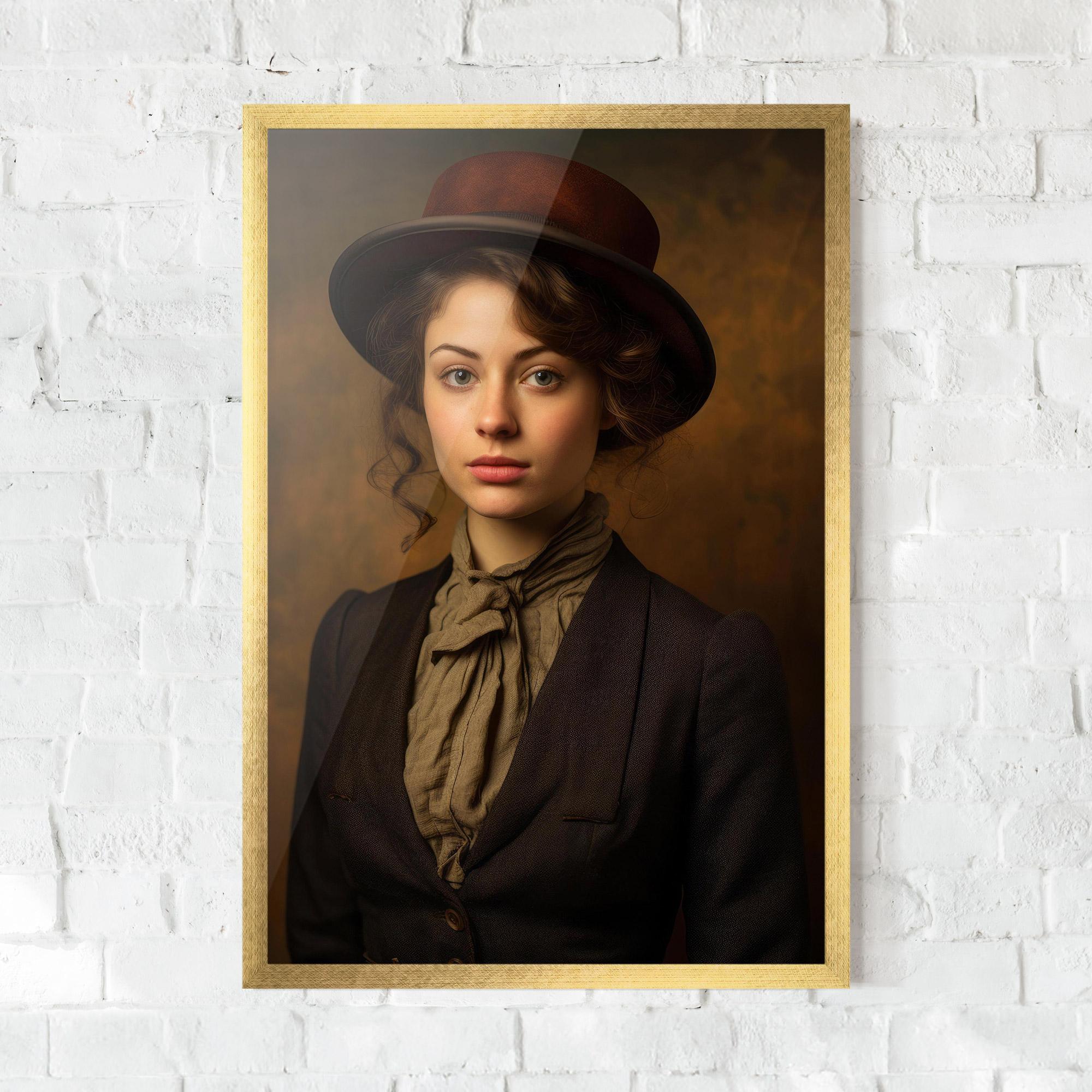 Plakat w Ramie Vintage Brown Hat mockup 0
