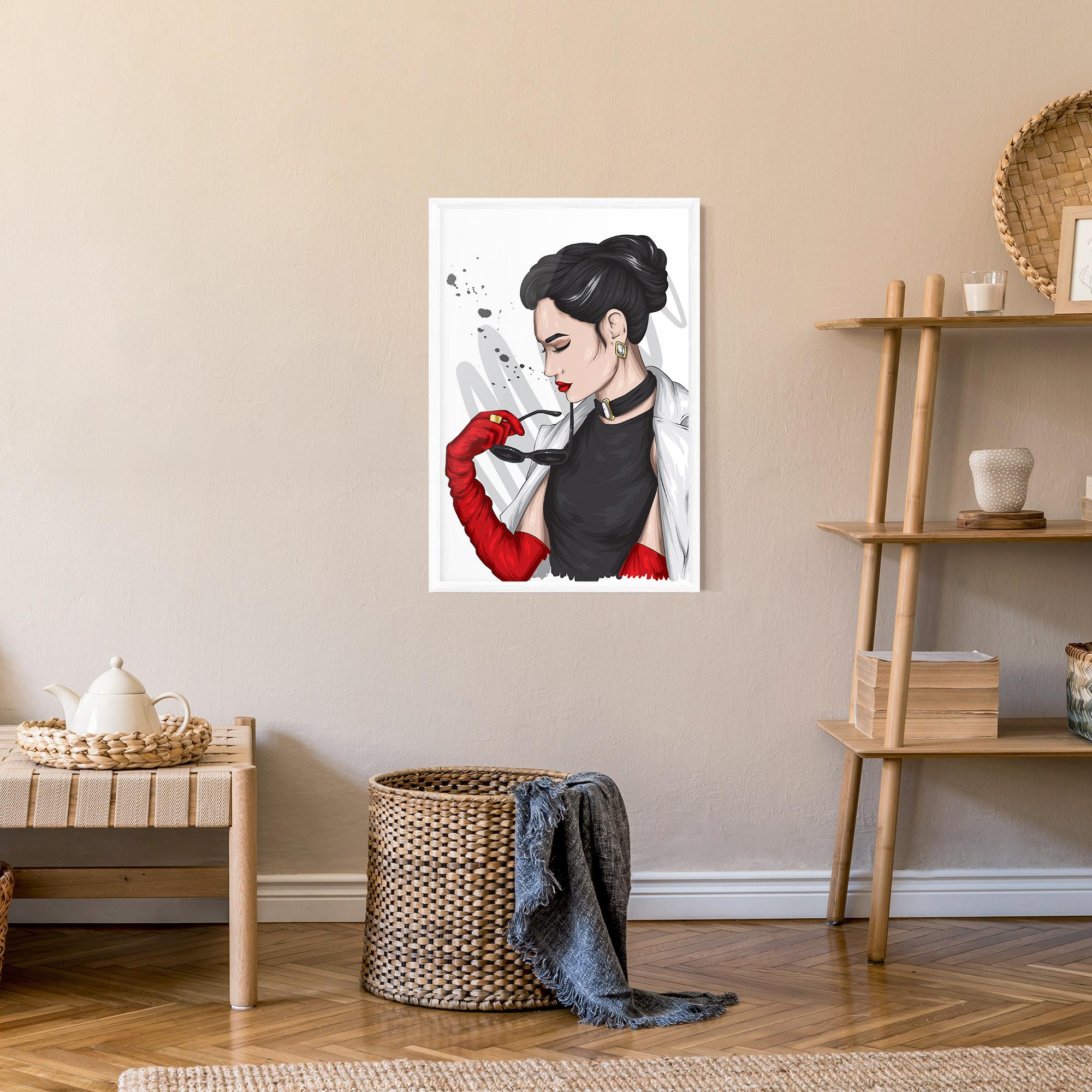 Plakat w Ramie Vintage Red Gloves mockup 9