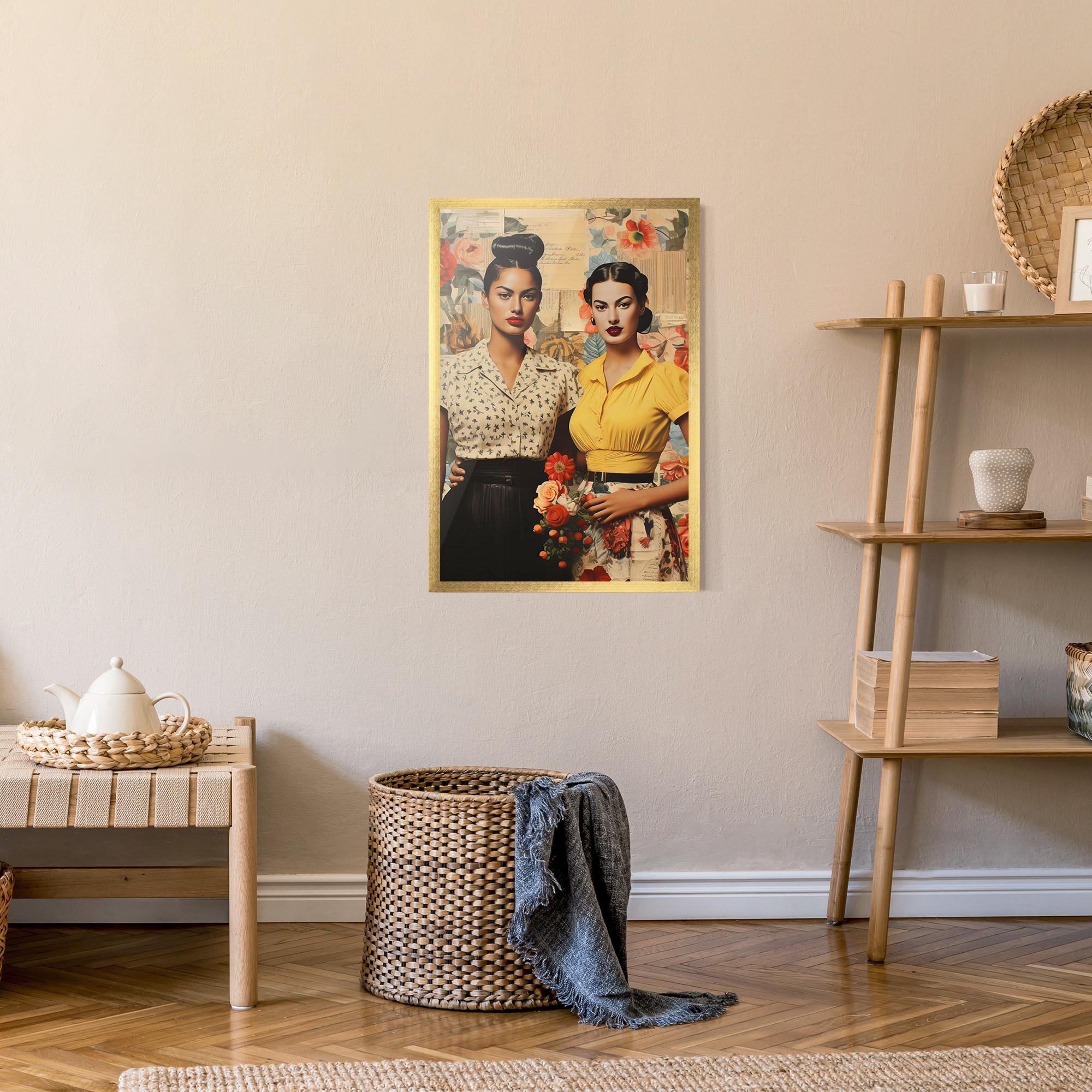 Plakat w Ramie Friendship Vintage Power mockup 9