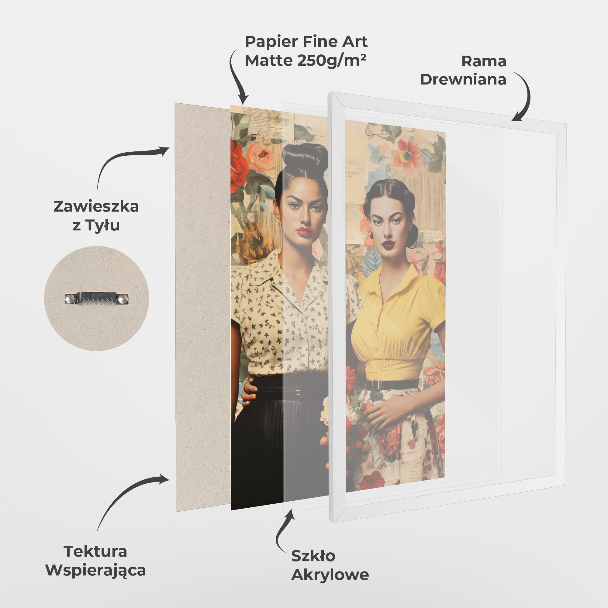 Plakat w Ramie Friendship Vintage Power mockup 1