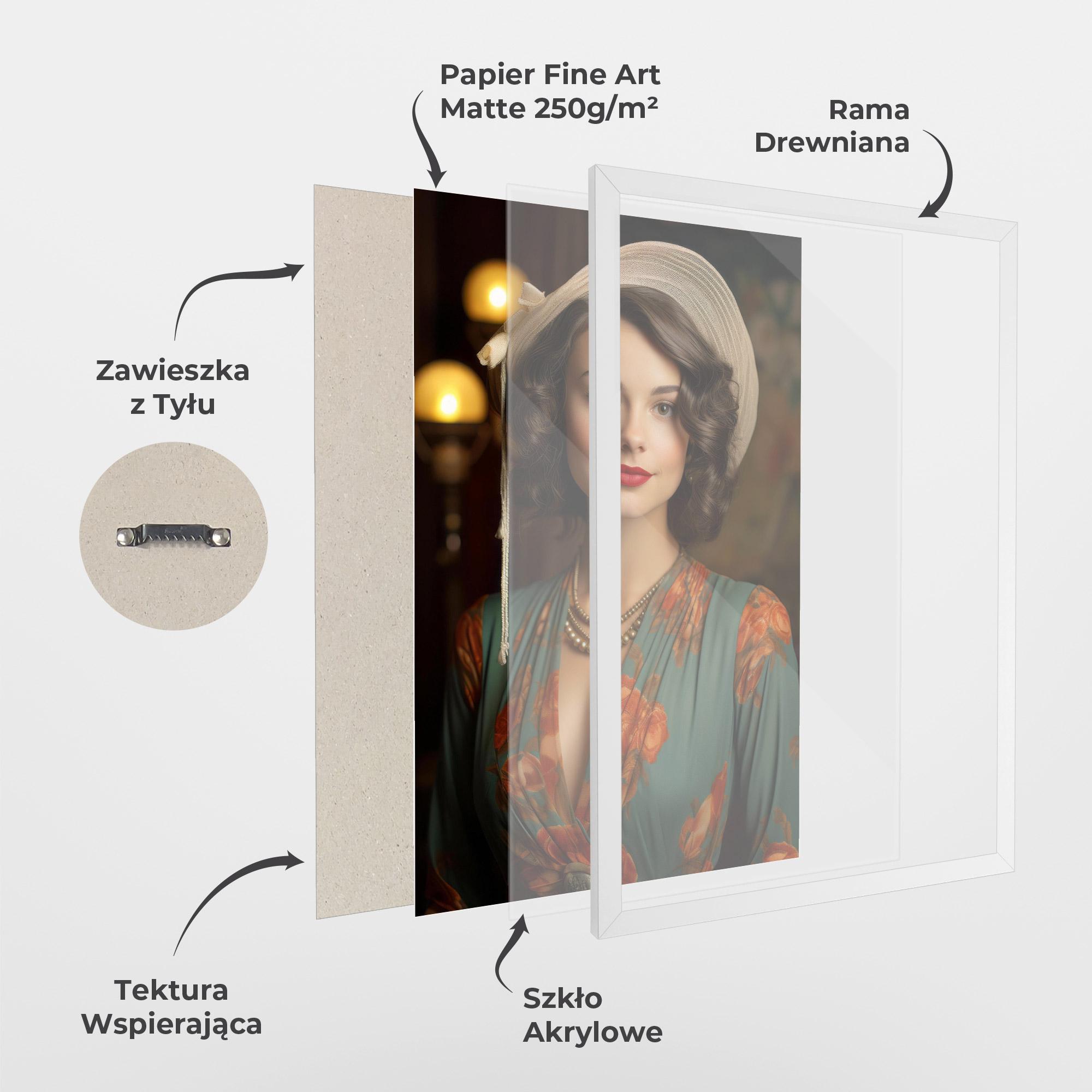 Plakat w Ramie Green Orange Blouse mockup 1