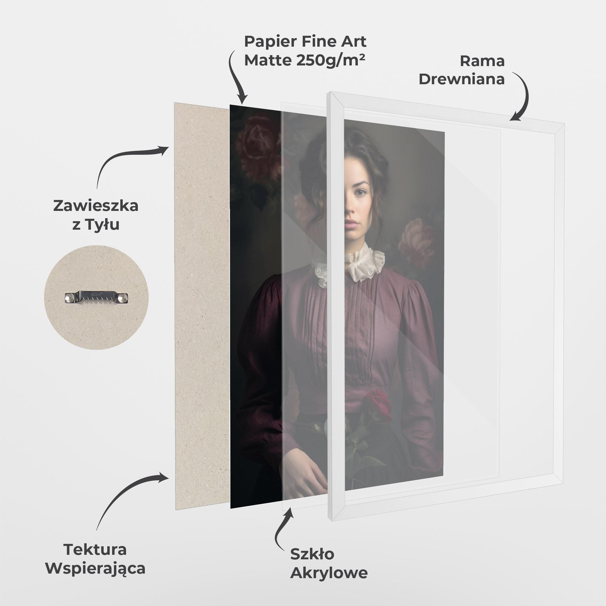 Plakat w Ramie Holding Vintage Rose mockup 1