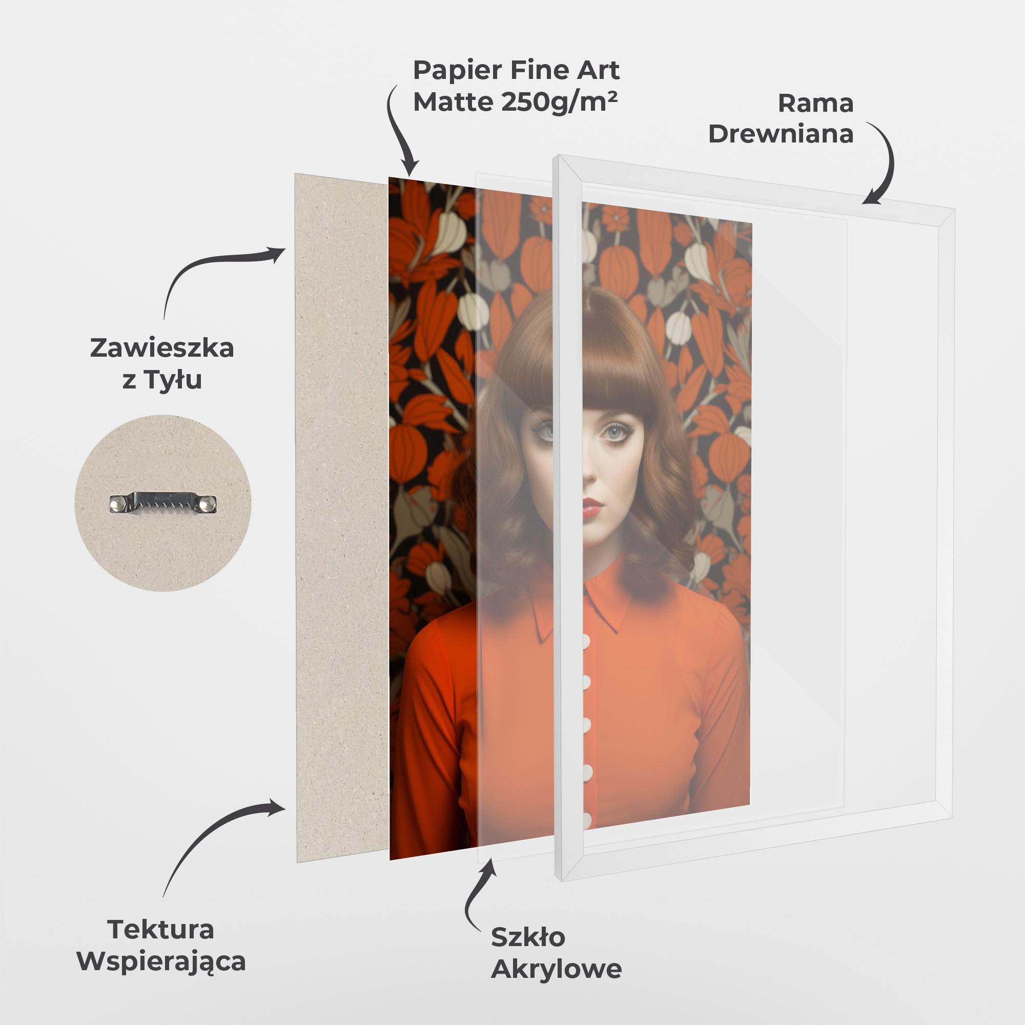 Plakat w Ramie Orange Blouse Woman mockup 1