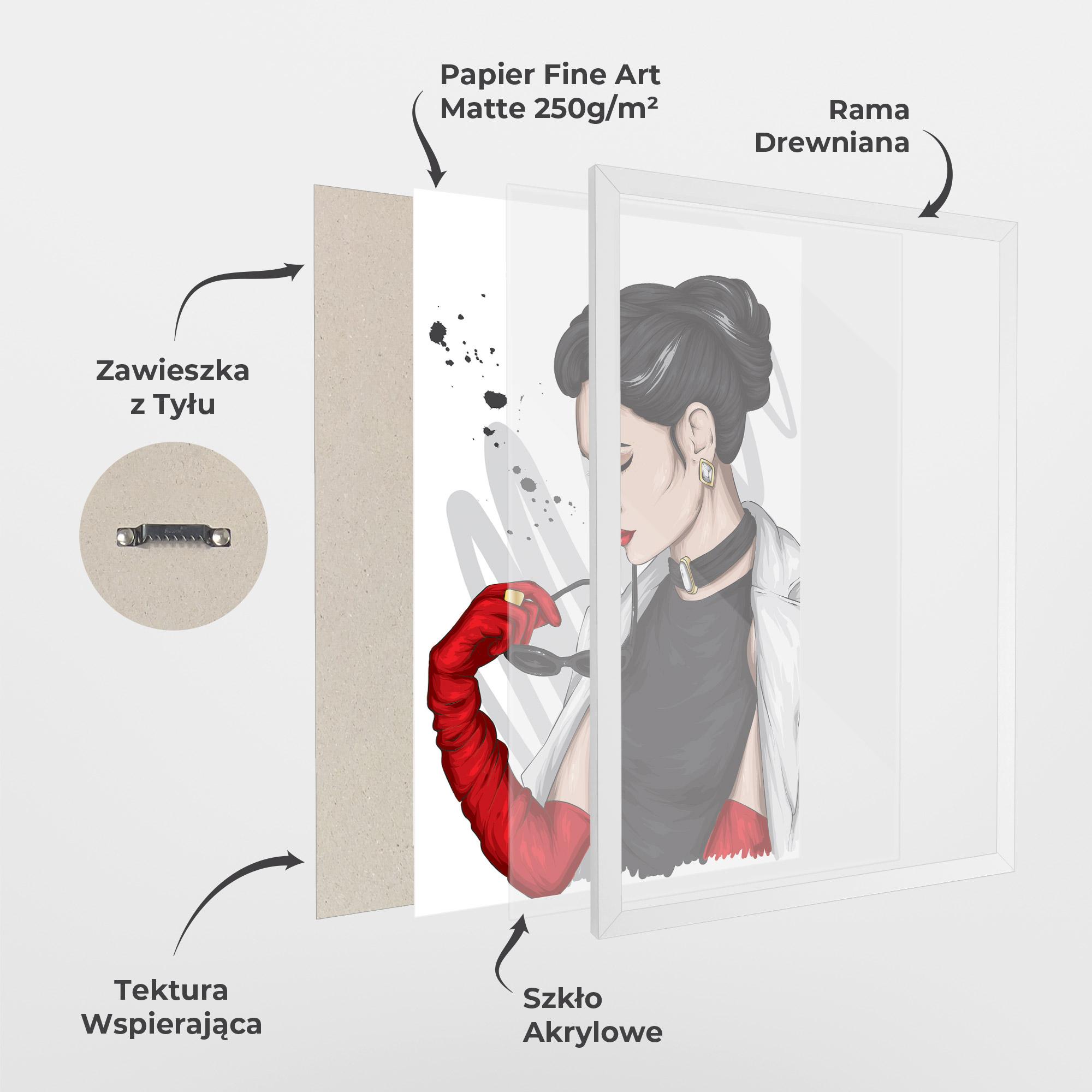 Plakat w Ramie Vintage Red Gloves mockup 1