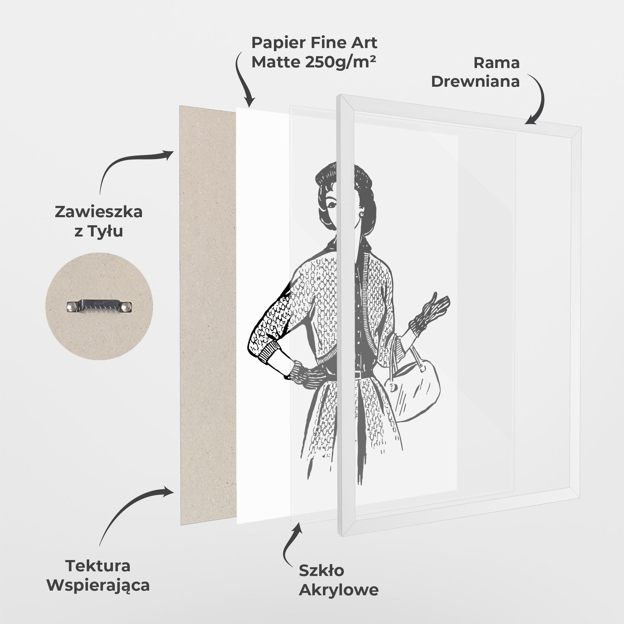 Plakat w Ramie Vintage Woman Line mockup 1