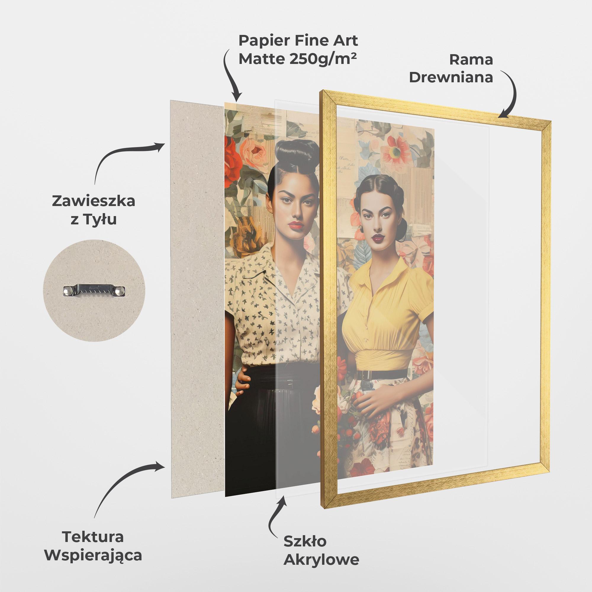 Plakat w Ramie Friendship Vintage Power mockup 1