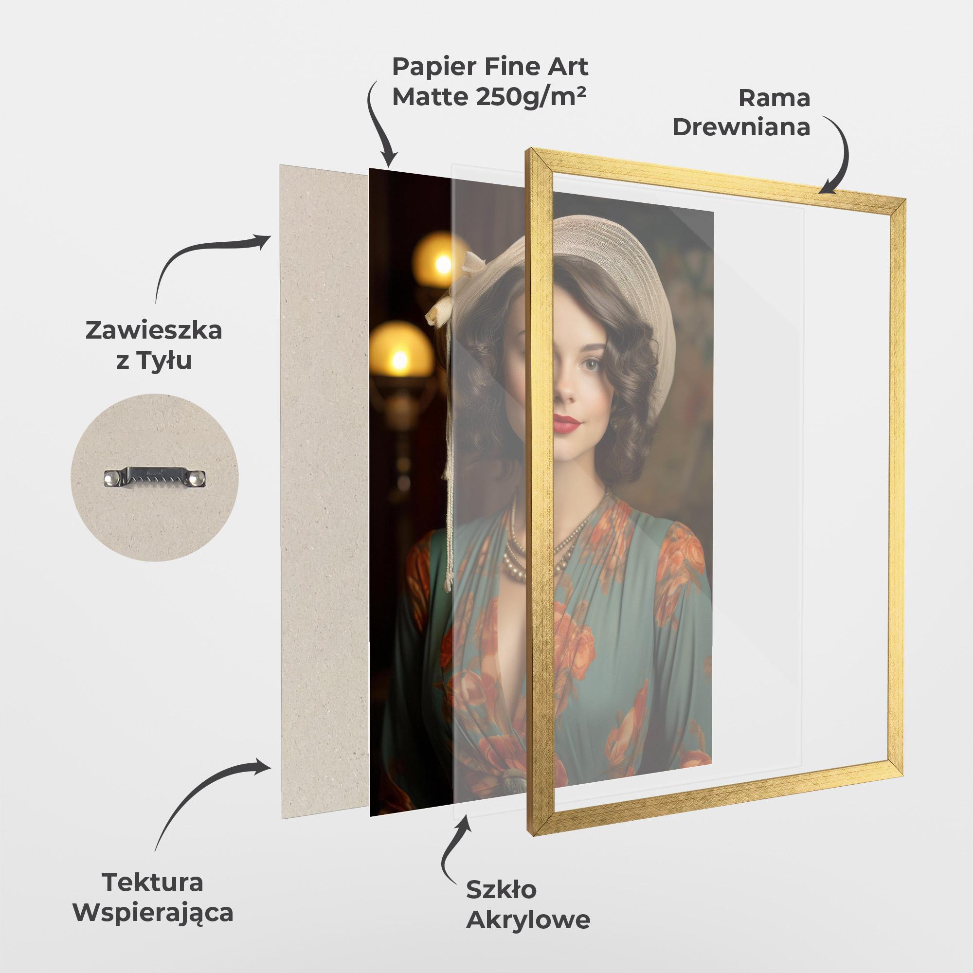 Plakat w Ramie Green Orange Blouse mockup 1