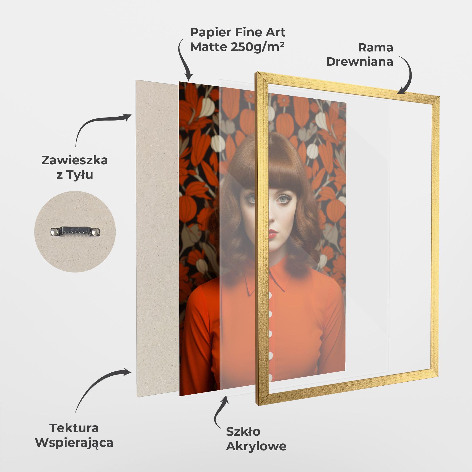 Plakat w Ramie Orange Blouse Woman mockup 1