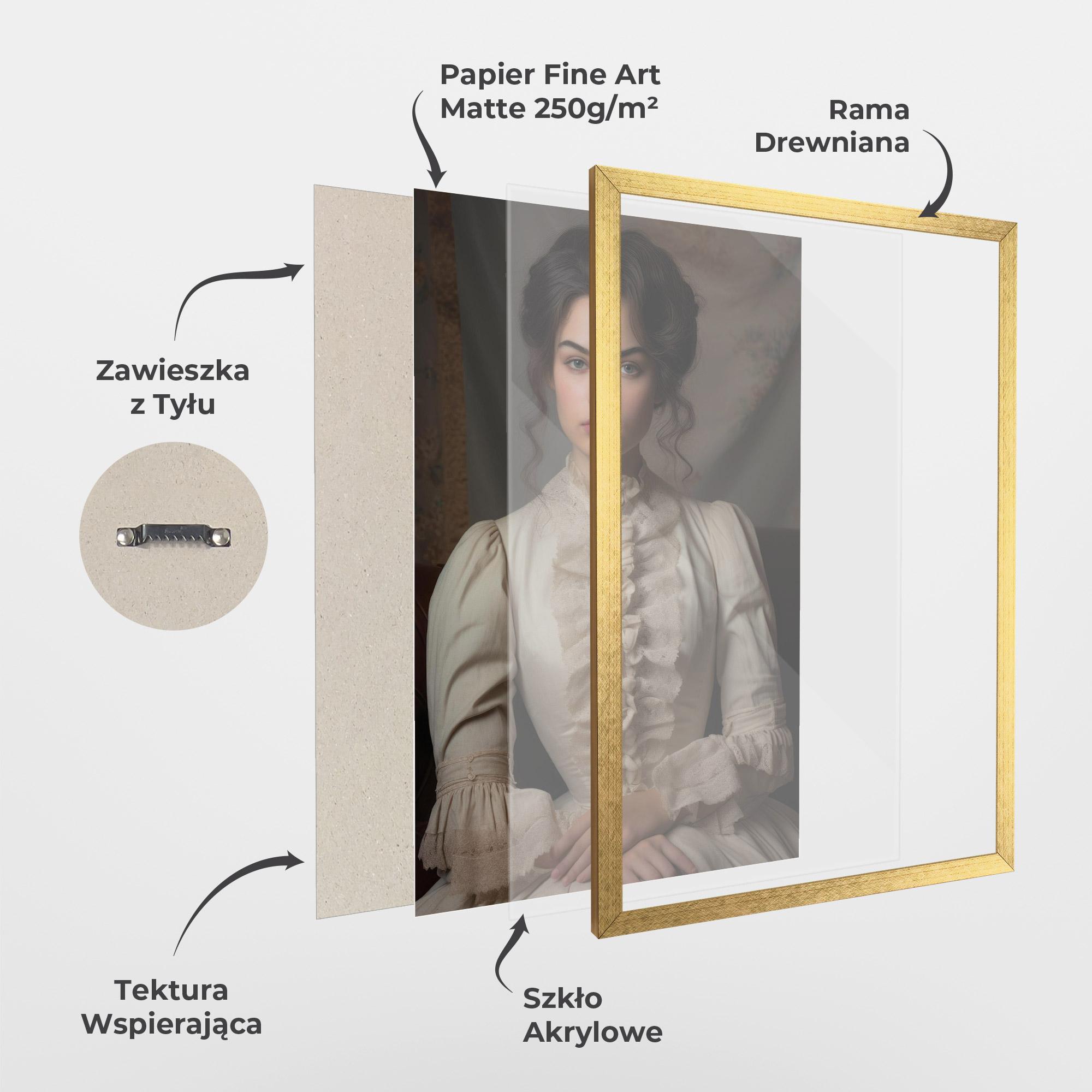 Plakat w Ramie Pretty Vintage Dress mockup 1