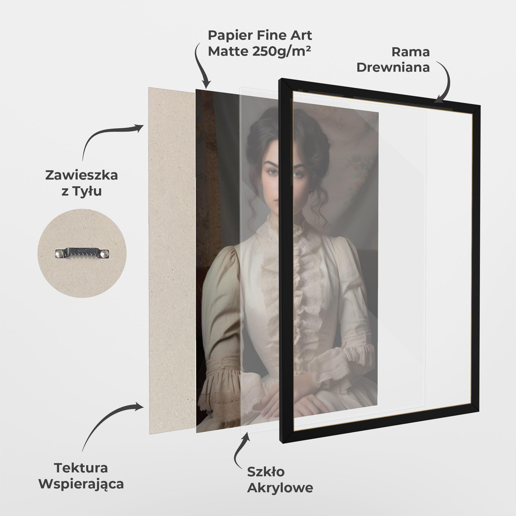 Plakat w Ramie Pretty Vintage Dress mockup 1