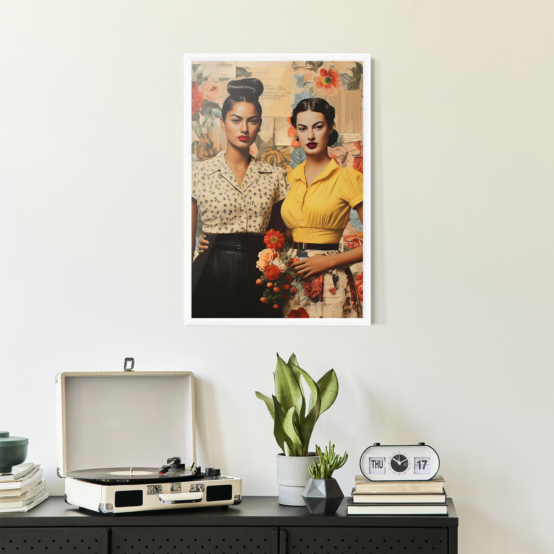 Plakat w Ramie Friendship Vintage Power mockup 2