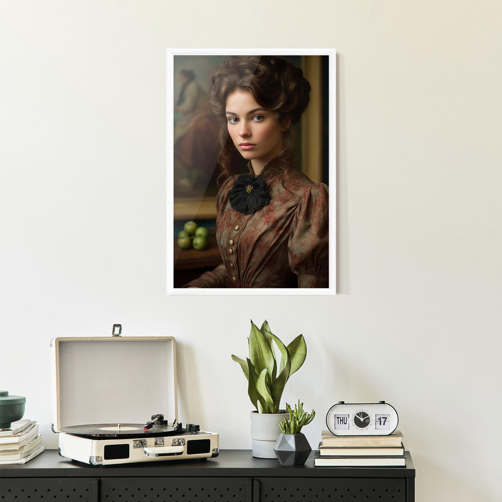 Plakat w Ramie Green Vintage Apple mockup 2