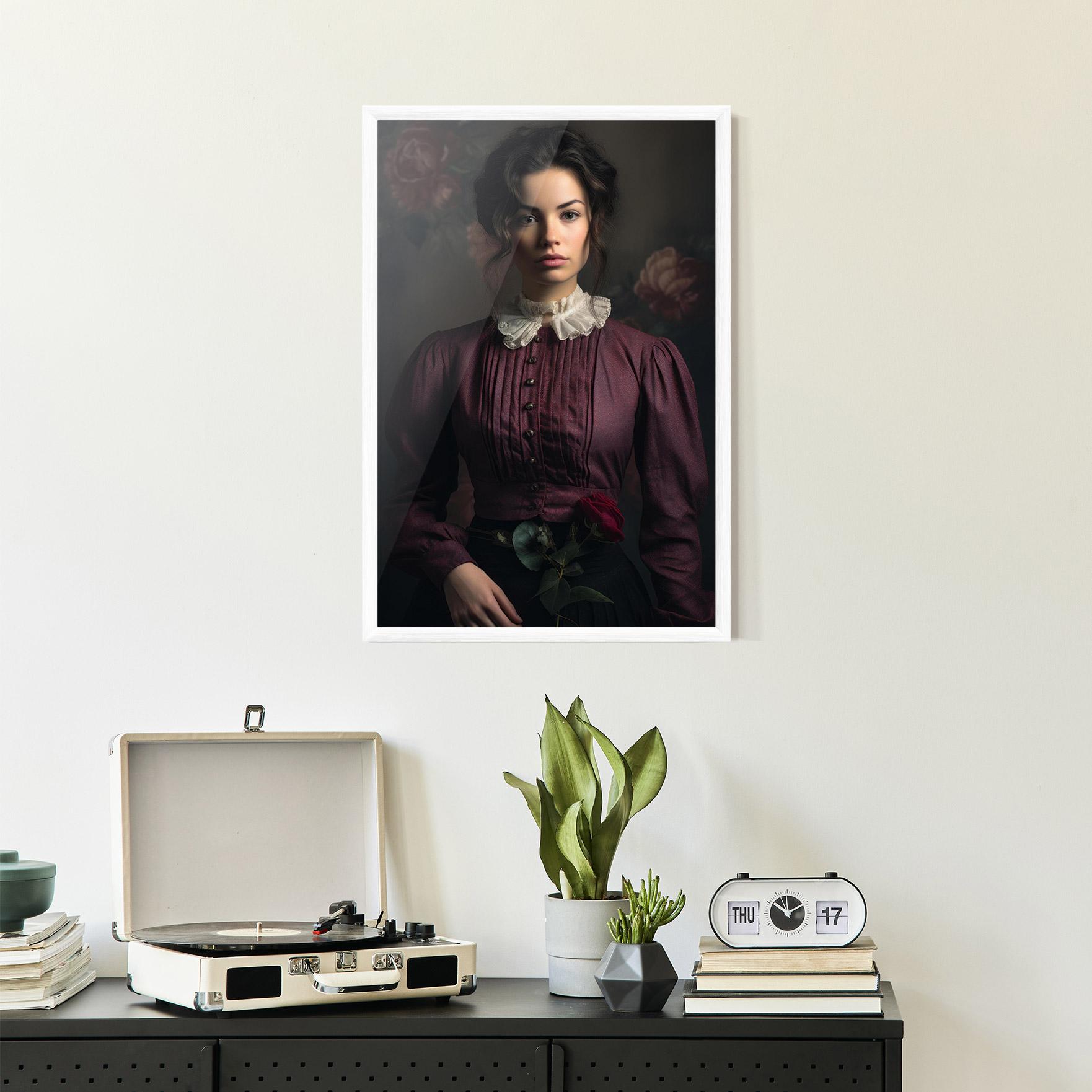 Plakat w Ramie Holding Vintage Rose mockup 2