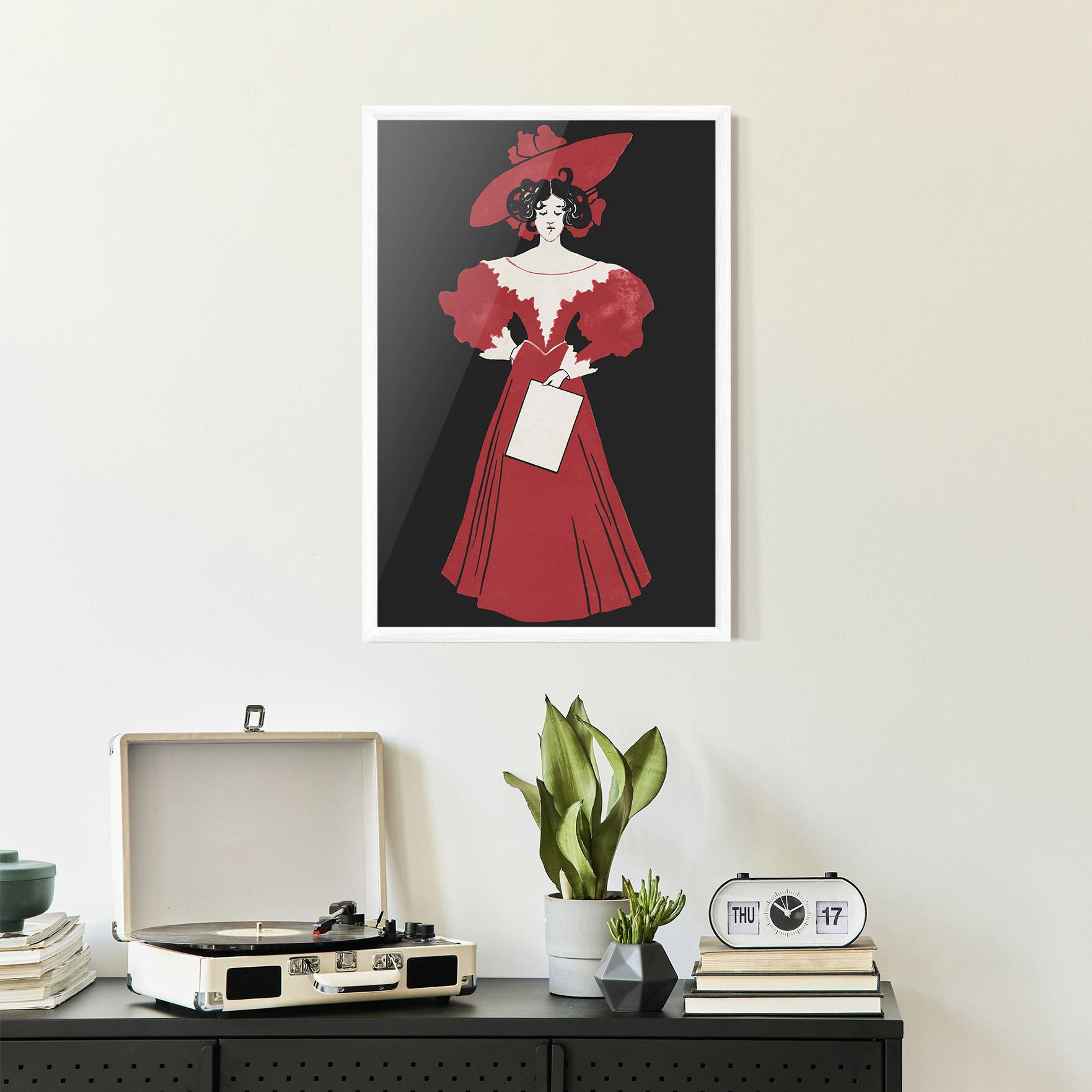 Plakat w Ramie Old Red Dress mockup 2