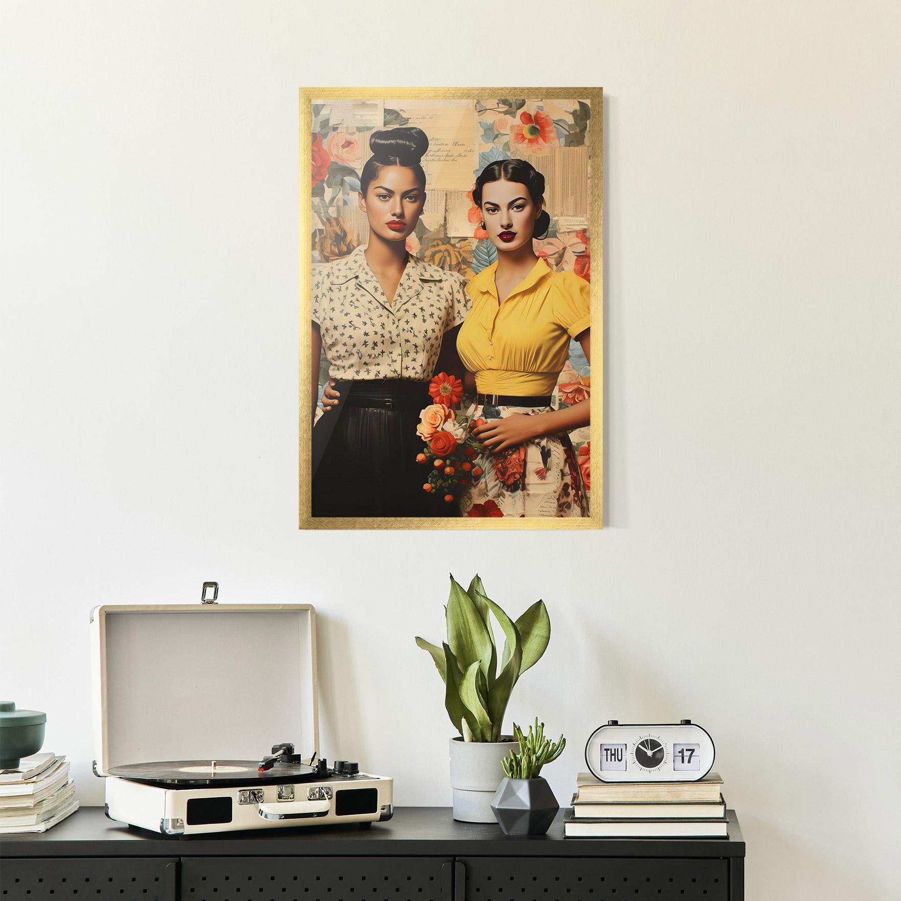 Plakat w Ramie Friendship Vintage Power mockup 2