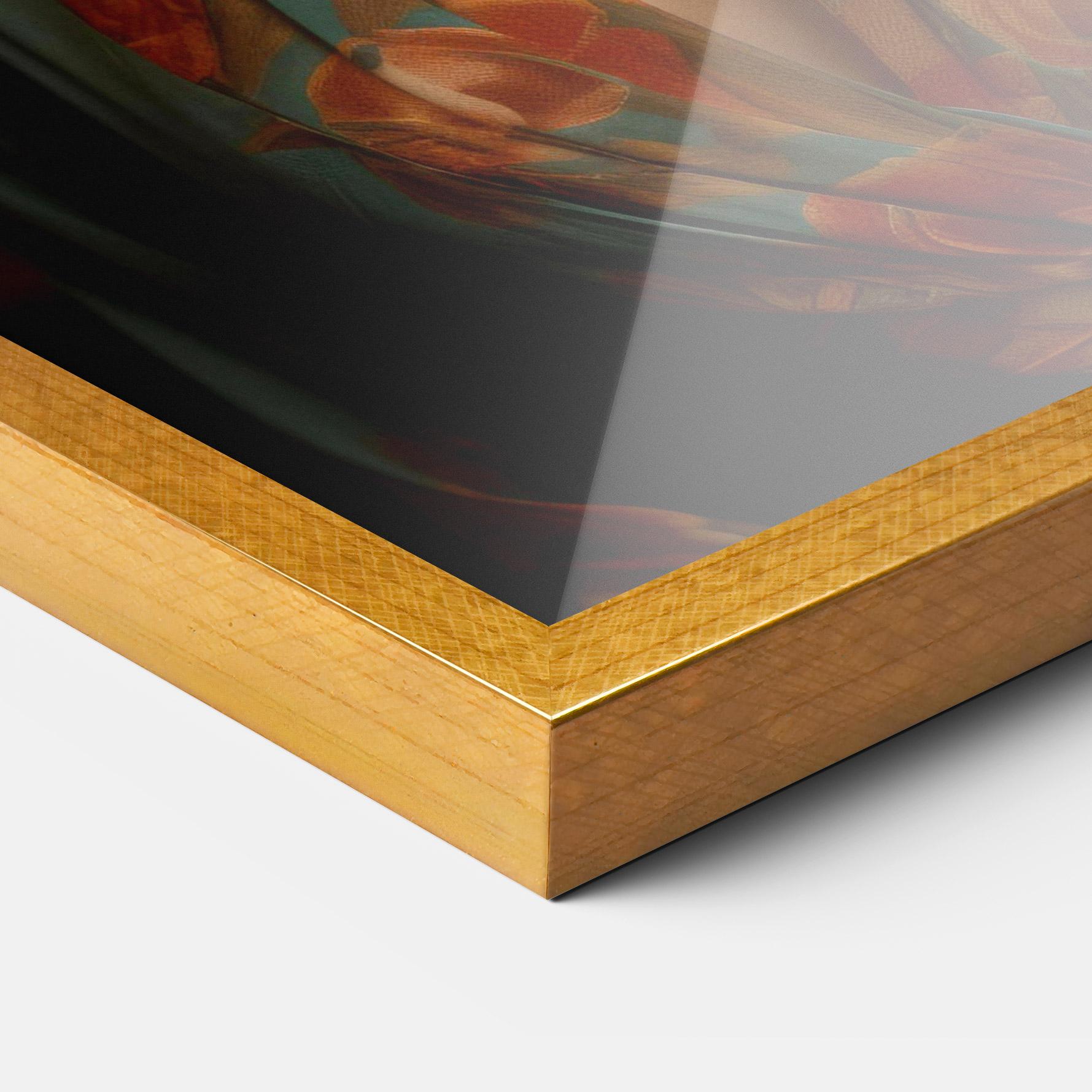 Plakat w Ramie Green Orange Blouse mockup 3