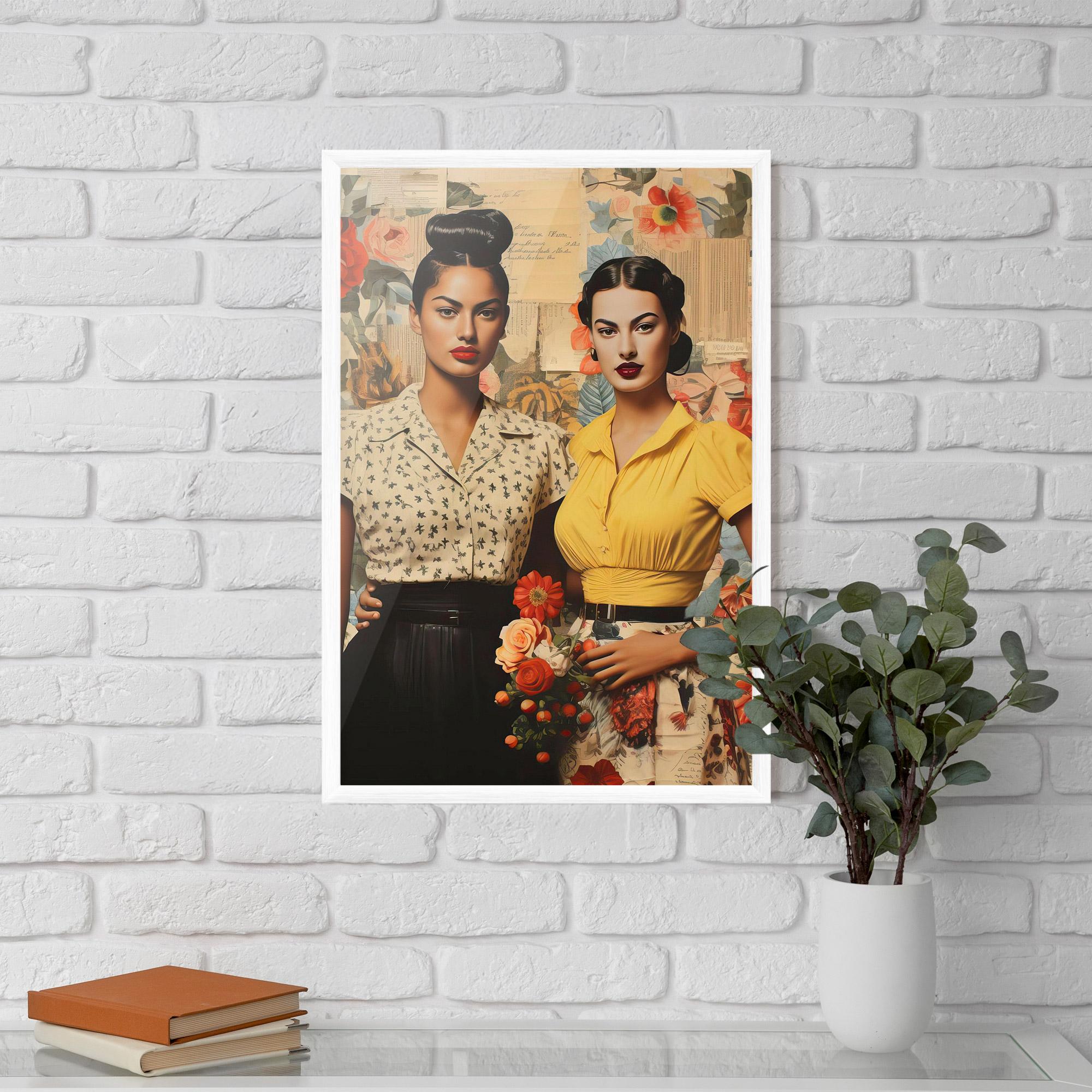 Plakat w Ramie Friendship Vintage Power mockup 5