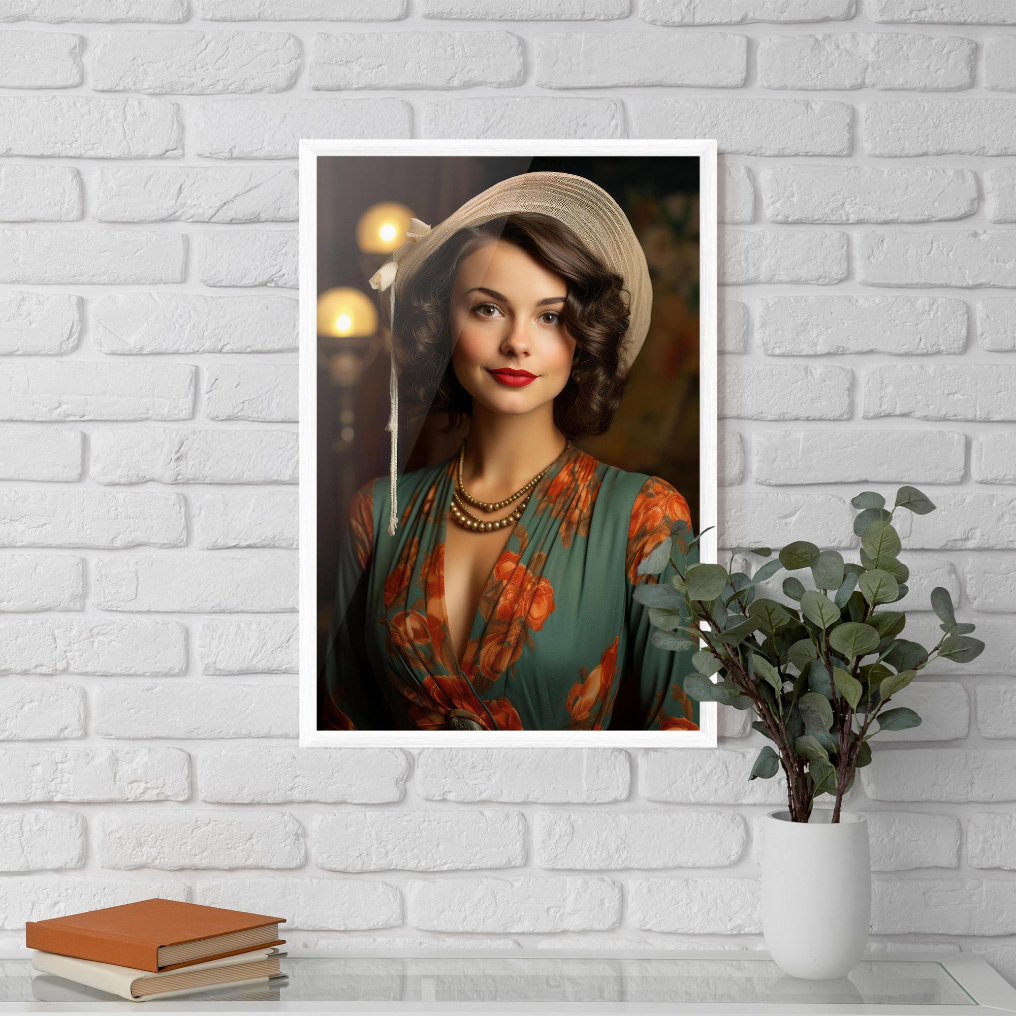 Plakat w Ramie Green Orange Blouse mockup 5