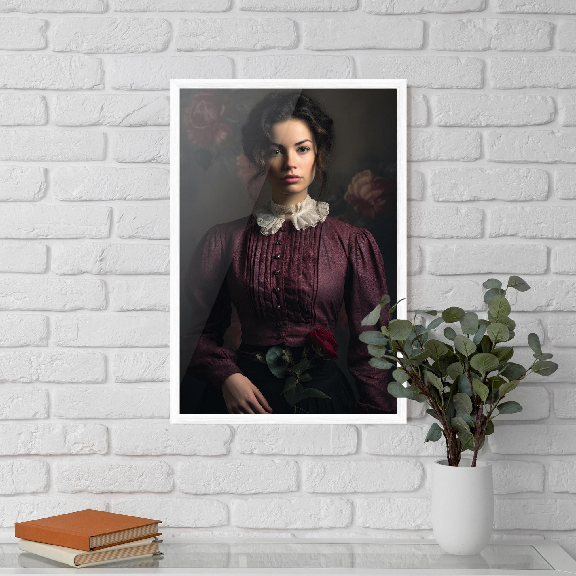 Plakat w Ramie Holding Vintage Rose mockup 5
