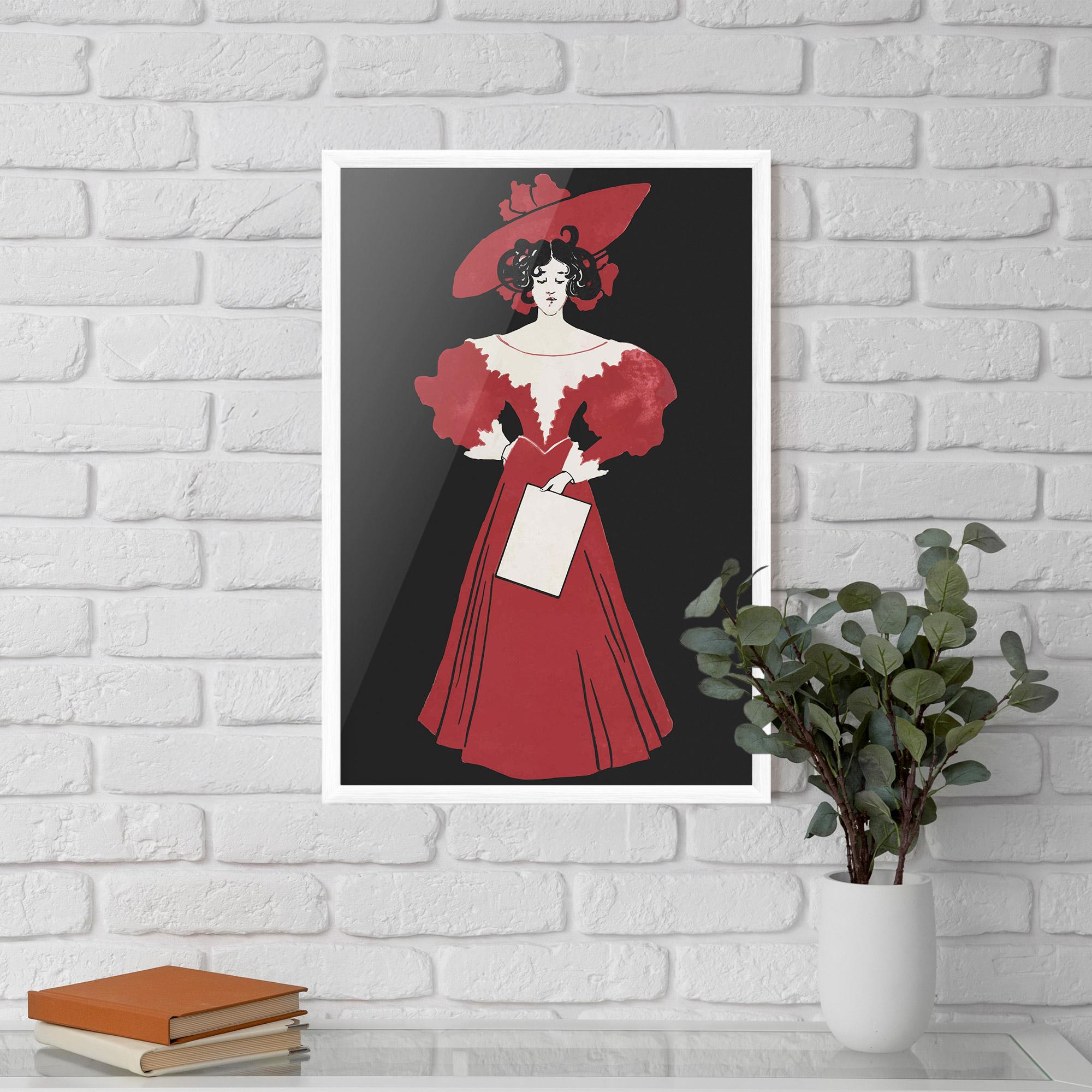 Plakat w Ramie Old Red Dress mockup 5