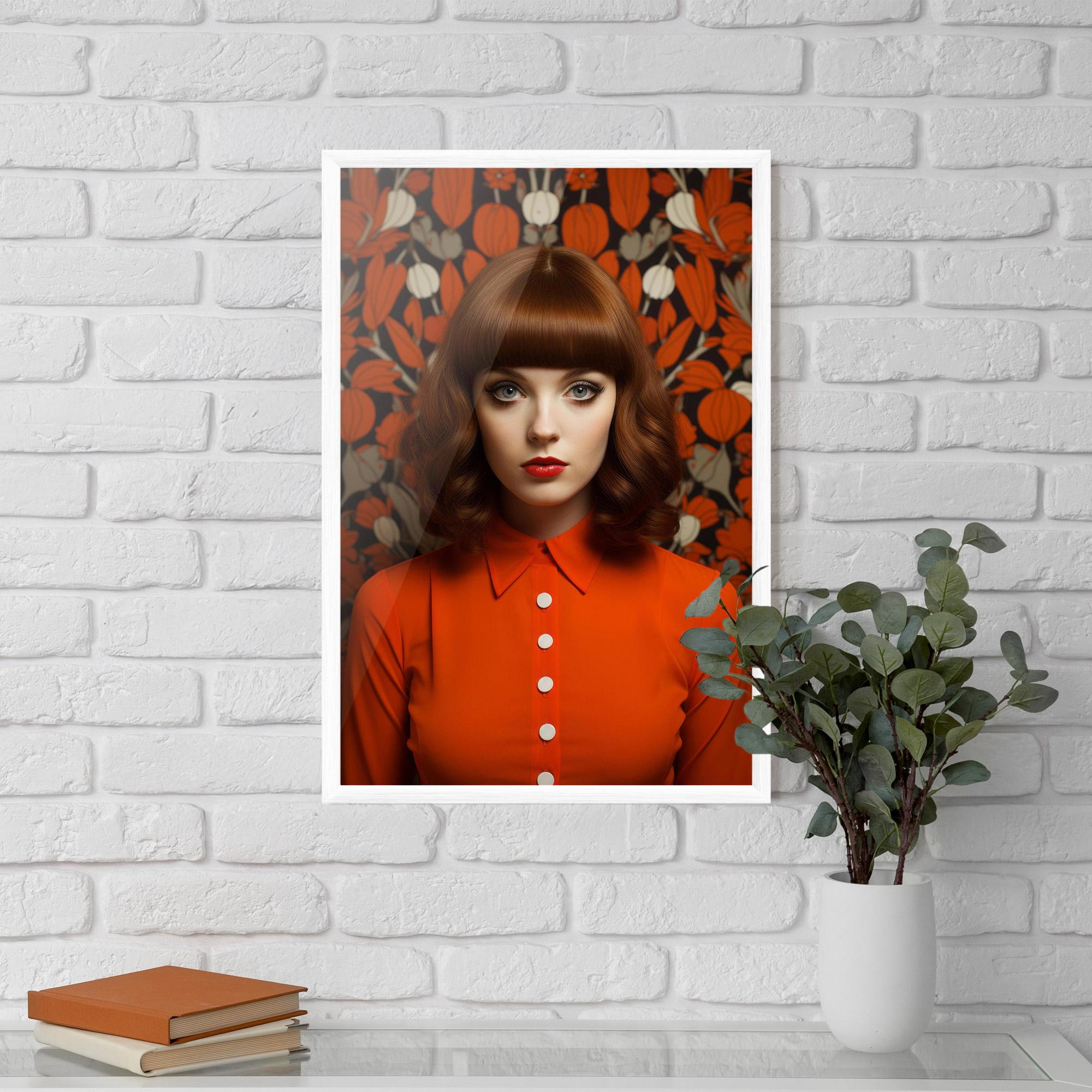 Plakat w Ramie Orange Blouse Woman mockup 5